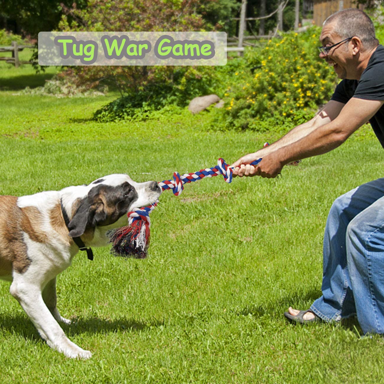 Durable Rope Dog Toys for Aggressive Chewers - Heavy Duty Chew Toys for Large, Medium & Small Breed Dogs - Puppy Teething & Dental Care - Stress Relief & Boredom Prevention - Perfect for Indoor Play, Outdoor Fetch & Training Sessions