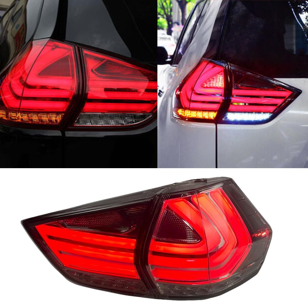 2014-2019 Nissan Rogue LED Tail Lights Assembly - Pair of DRL Brake Reverse Back Up Rear Lamps | Waterproof & Durable for Night Driving & Enhanced Safety