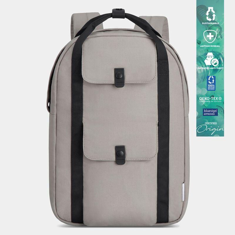 Travelon Origin Sustainable Anti-Theft Backpack - Lightweight & Water-Resistant Daypack for Travel, Commuting & Outdoor Adventures | Antimicrobial & Eco-Friendly Design