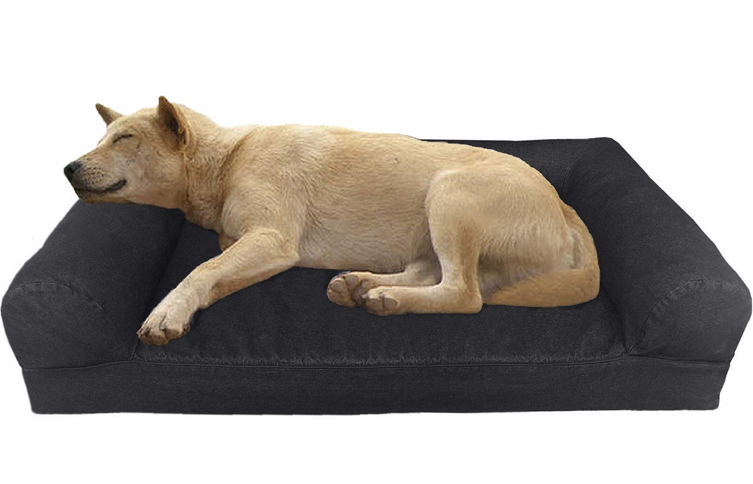 Premium Orthopedic Gel Memory Foam Dog Bed - Waterproof Liner & Durable Canvas Cover - 47