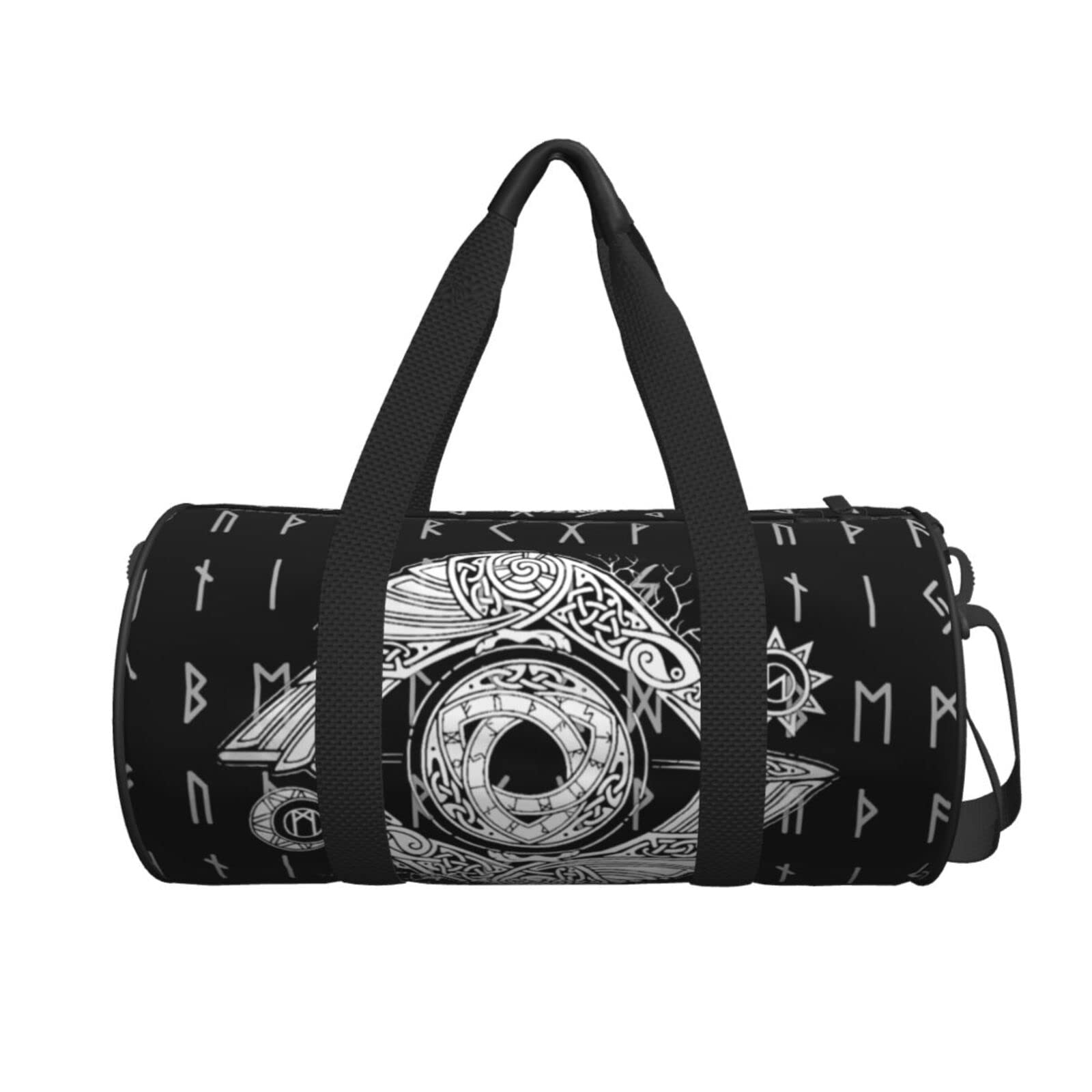 Vikings Print Sports Gym Bag - Lightweight Foldable Zipper Cylinder Travel Bag for Men & Women | Perfect for Gym, Workout, Travel & Sports Gear Storage