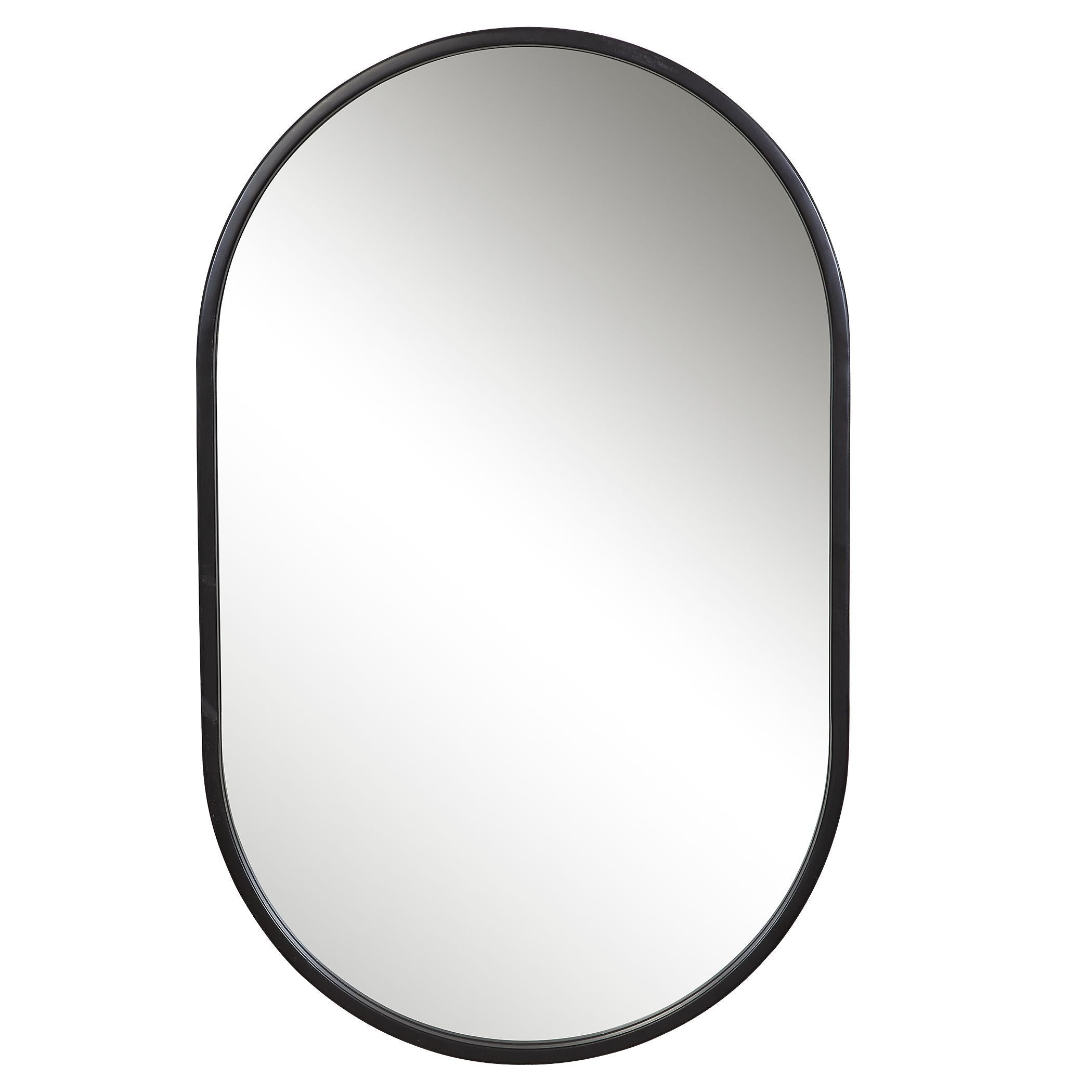 Minimalist Black Oval Wall Mirror - Modern Home Decor for Living Room, Bedroom & Bathroom - Elegant & Stylish Design for Any Space
