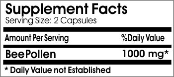 PureControl Supplements Bee Pollen 1000mg - 100 Capsules of Pure Natural Bee Pollen for Immune Support & Energy Boost | Daily Wellness Supplement for Men & Women