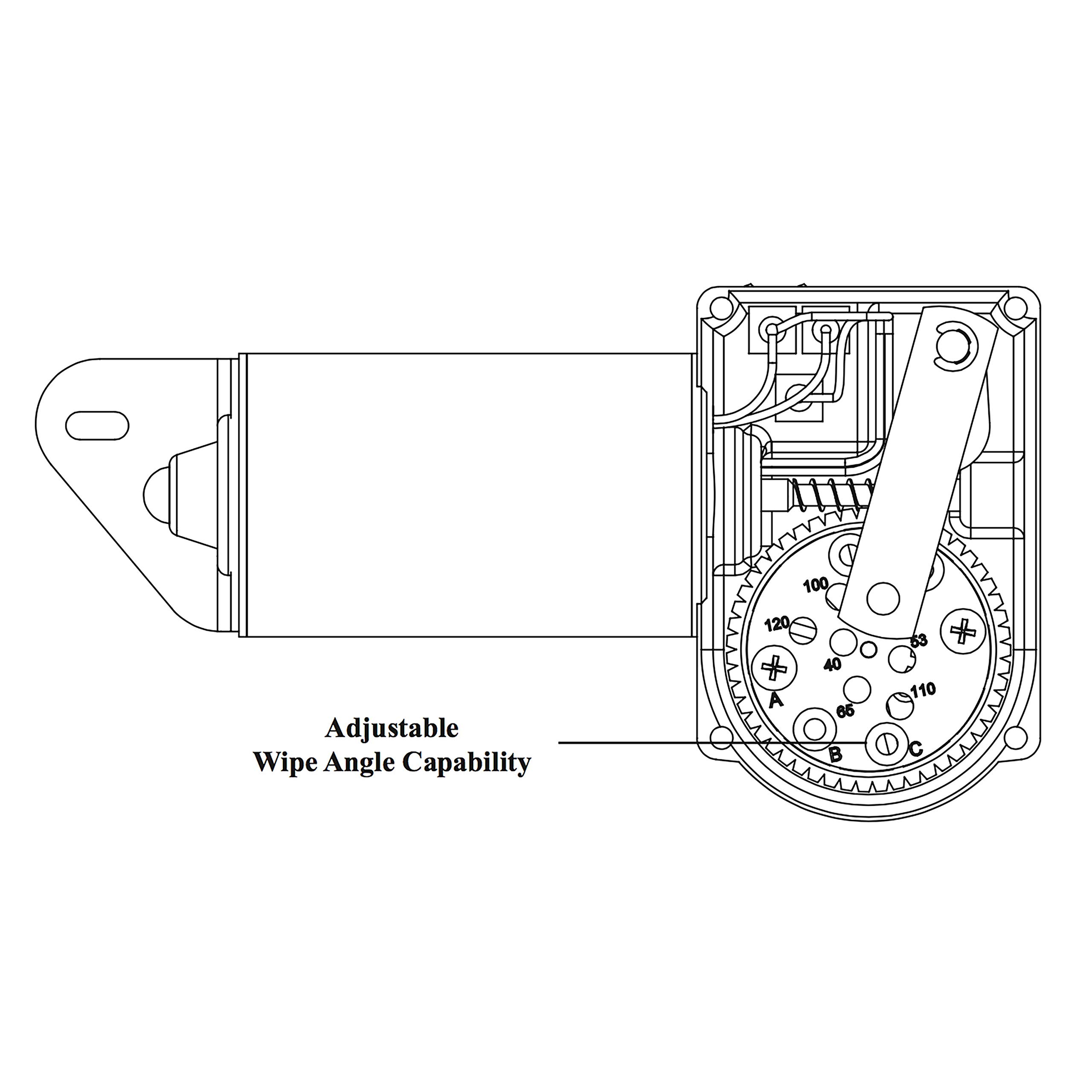 Wexco 12V Wiper Motor with Two-Speed Switch - 1.5 Inch Shaft (Part# 4R1.12,19S2.R110D) - Perfect for Marine, RV & Automotive Windshield Wiper Systems