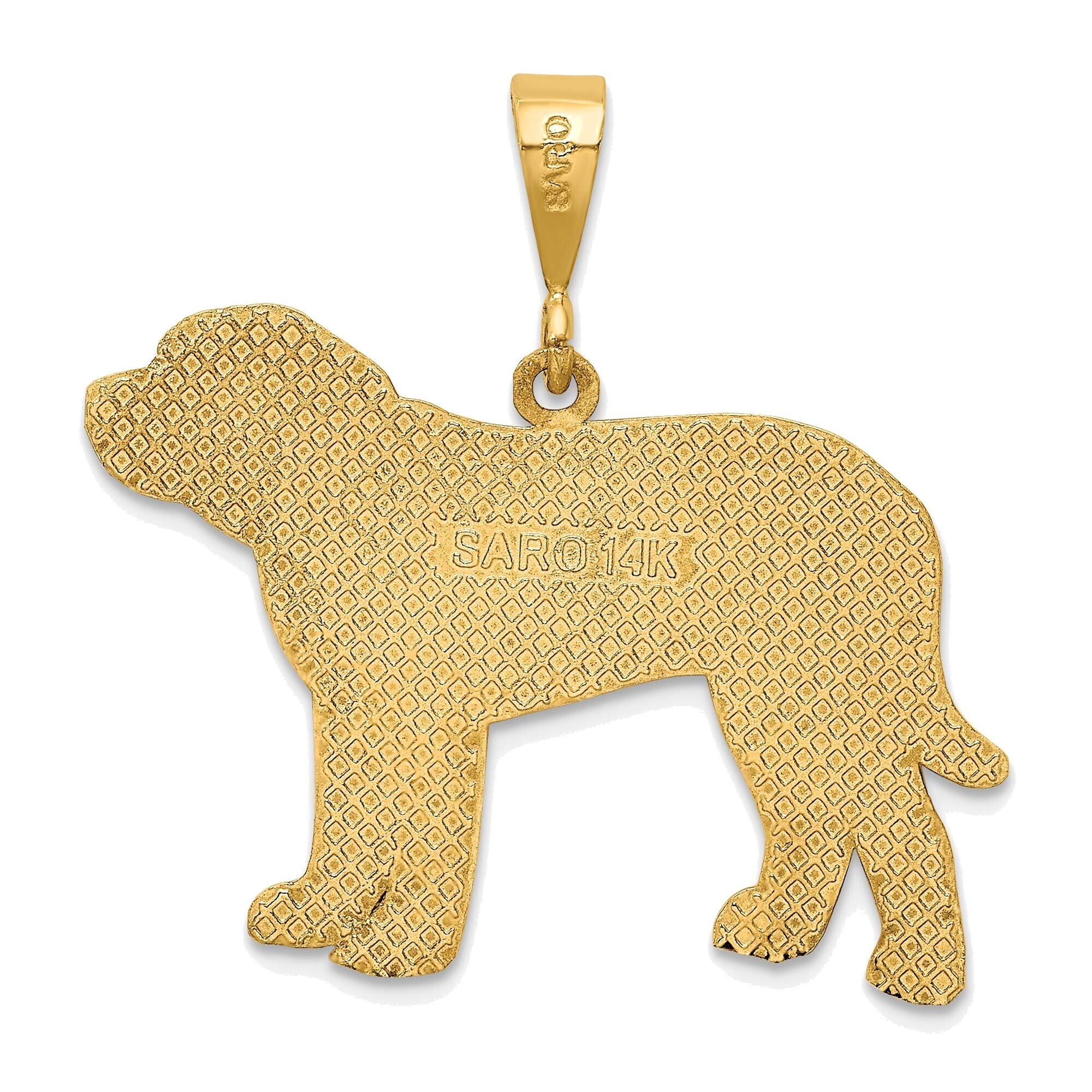 14K Yellow Gold Mastiff Pendant - Elegant Dog Jewelry for Pet Lovers