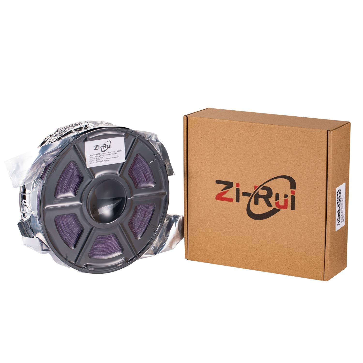Premium 3D Printer PETG Filament - Sparkly Glitter Purple & Glow in The Dark Green, 1.75mm, 1KG Spool for Smooth Printing | Ideal for Cosplay Props, DIY Crafts, and Home Decor Projects