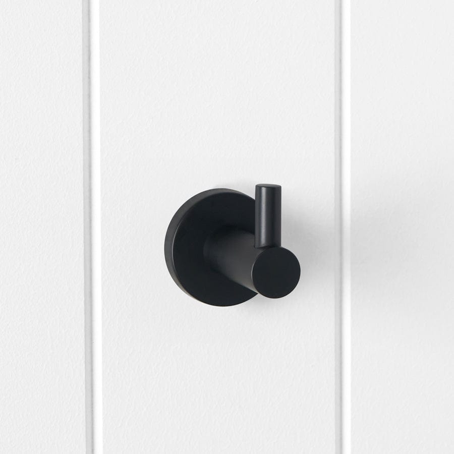 Matte Black Wall Mounted Robe Hook - Heavy Duty Coat Hanger for Bathroom, Bedroom & Entryway Organization