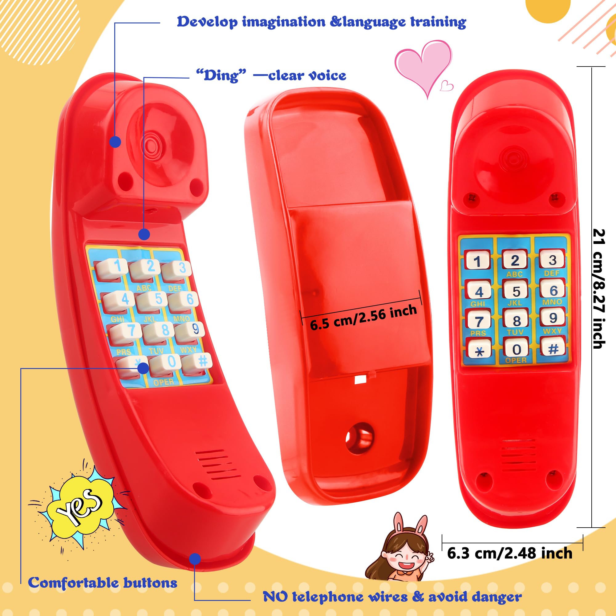 Kids Outdoor Playground Swing Set Pretend Telephone Toy with Numeric Key - Red Play Phone for Treehouse, Jungle Gym & Backyard Play (Perfect for Imaginative Play & Outdoor Adventures)