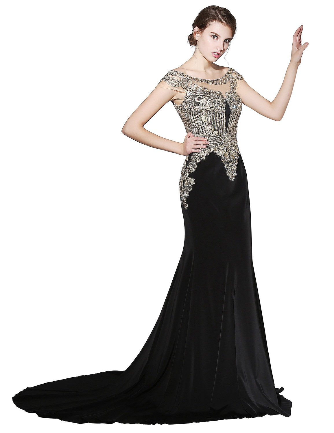 Clearbridal Women's Long Mermaid Prom Dress 2023 - Elegant Lace Applique Formal Evening Gown for Homecoming, Wedding Guest & Special Occasions