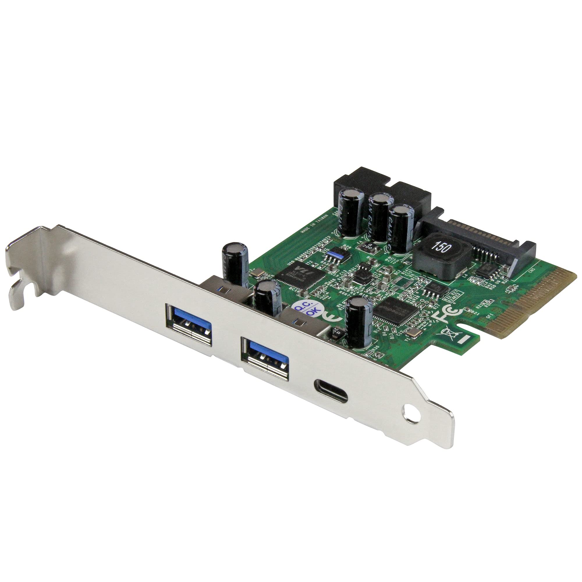 StarTech.com USB 3.1 PCIe Expansion Card - 5 Ports (1x USB-C, 2x USB-A, 1x 2-Port IDC) with Internal Header - High Speed Data Transfer for Desktop PC - Perfect for Gaming, Video Editing & External Storage Expansion (PEXUSB312EIC)