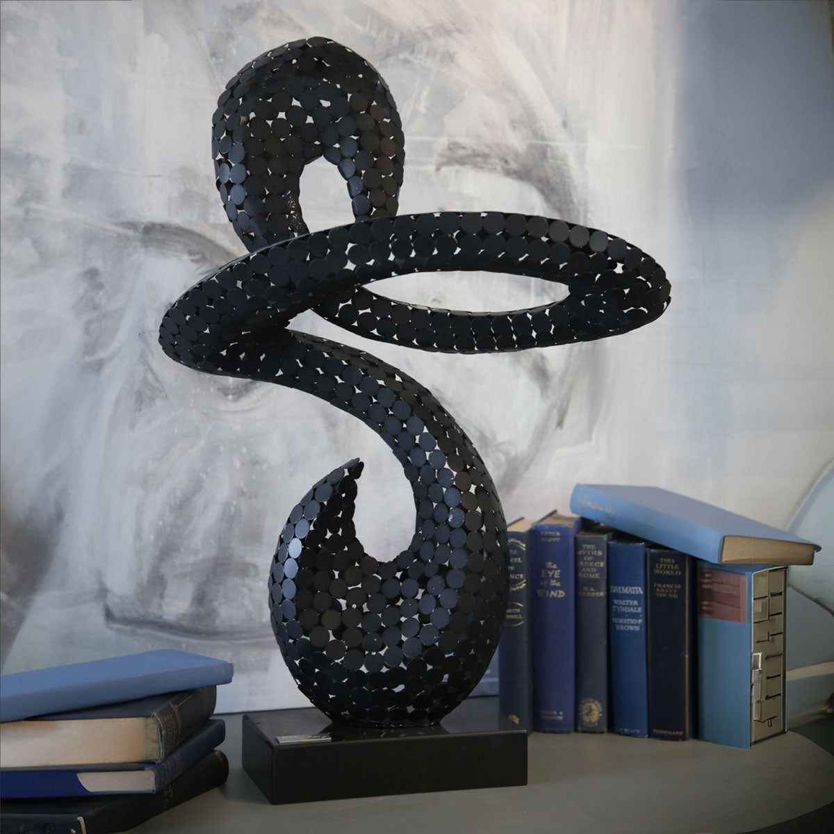 Black Metal Coin Sculpture - Unique Home Decor for Living Room, Office & Gifts | Handcrafted Art Piece for Collectors & Coin Enthusiasts