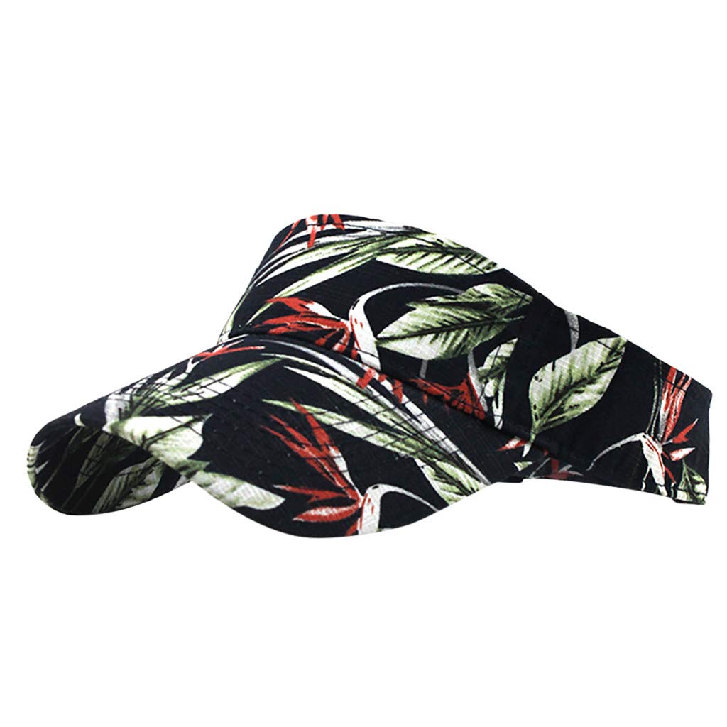 Unisex Adjustable Washed Canvas Sun Hat - Printed Visor Cap for Outdoor Activities, Beach, Hiking & Travel