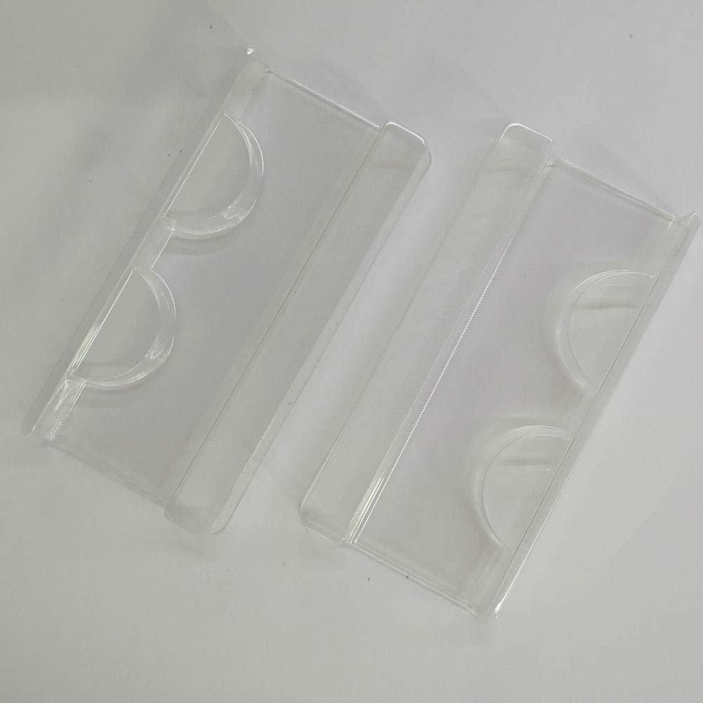 25-Piece Clear Plastic Rectangle Eyelash Tray Holder - False Eyelash Storage Case & Packaging Box for Professional Makeup Artists & Salon Use - Perfect for Organizing, Displaying, and Protecting Eyelash Extensions