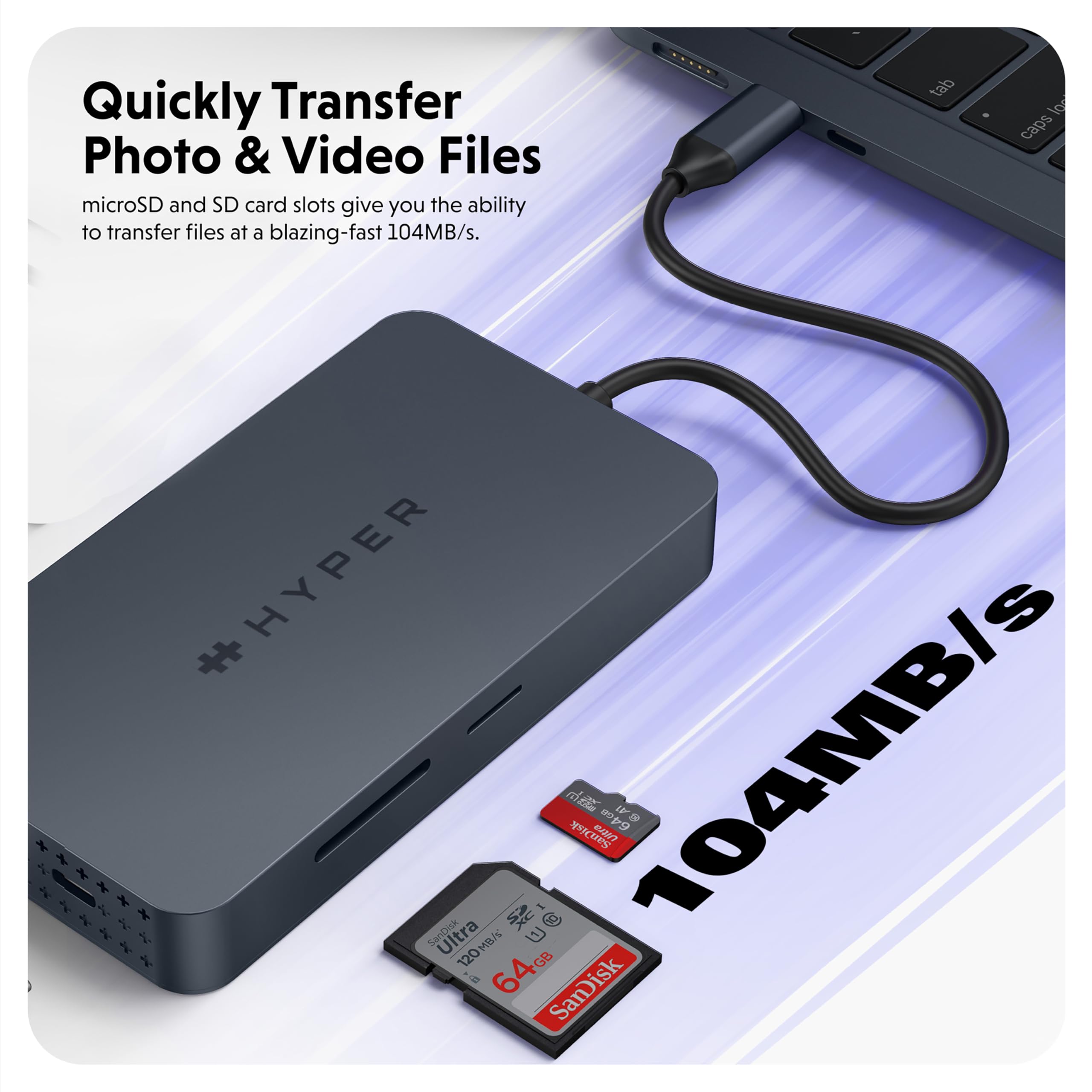 HyperDrive 4K Dual HDMI 10-in-1 USB C Hub - Dual 4K HDMI, Gigabit Ethernet, USB-A/C, 100W PD, SD/MicroSD, 3.5mm Audio - Compatible with MacBook Pro/Air (M1), Windows PC, Chromebook - Perfect for Home Office, Gaming & Video Conferencing
