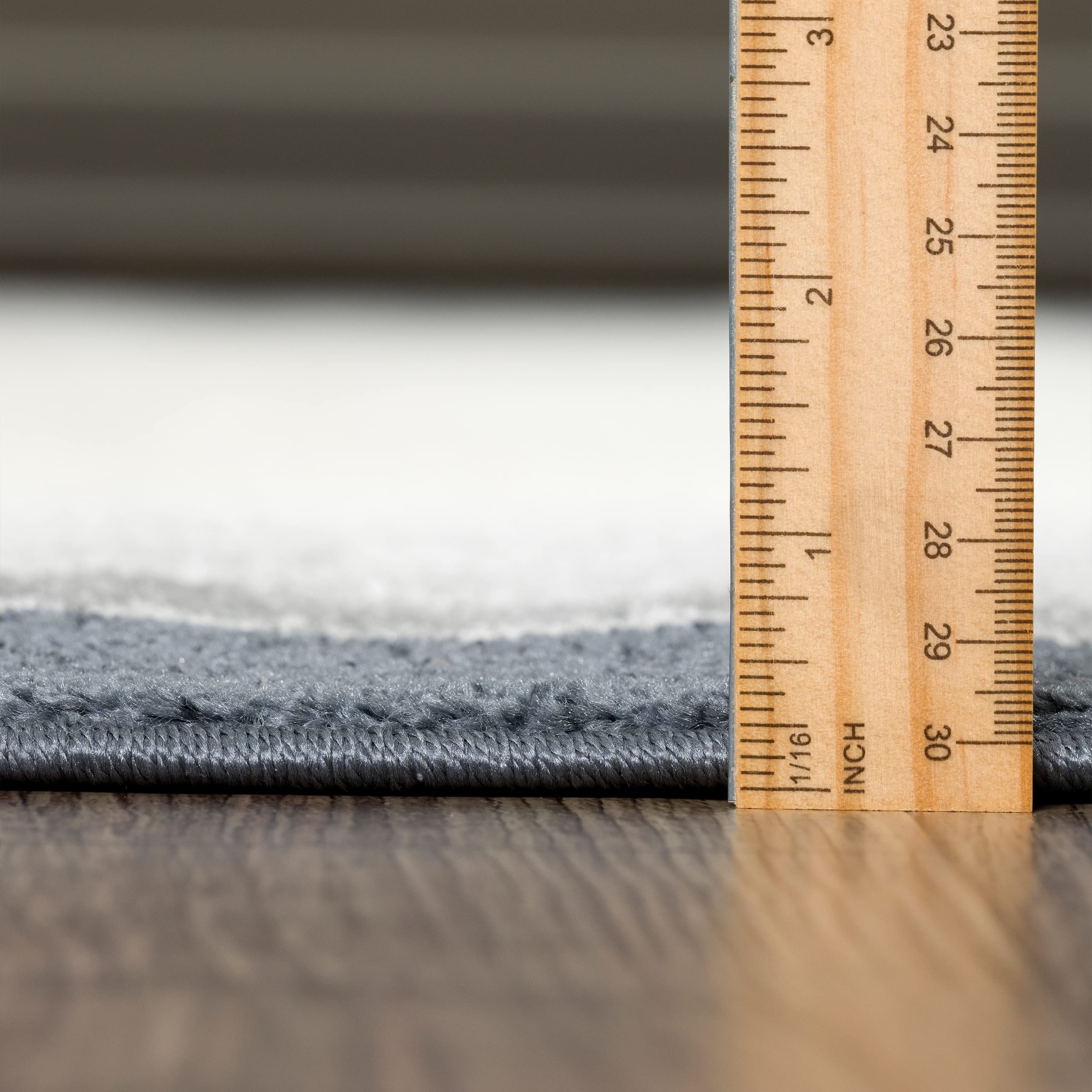 Abani Ivory Area Rug with Contemporary Tonal Grey Border - Modern 6’ x 9’ Dining Room Rug for Under Table - Soft Living Room Carpet, Bedroom Decor, Home Office Floor Mat