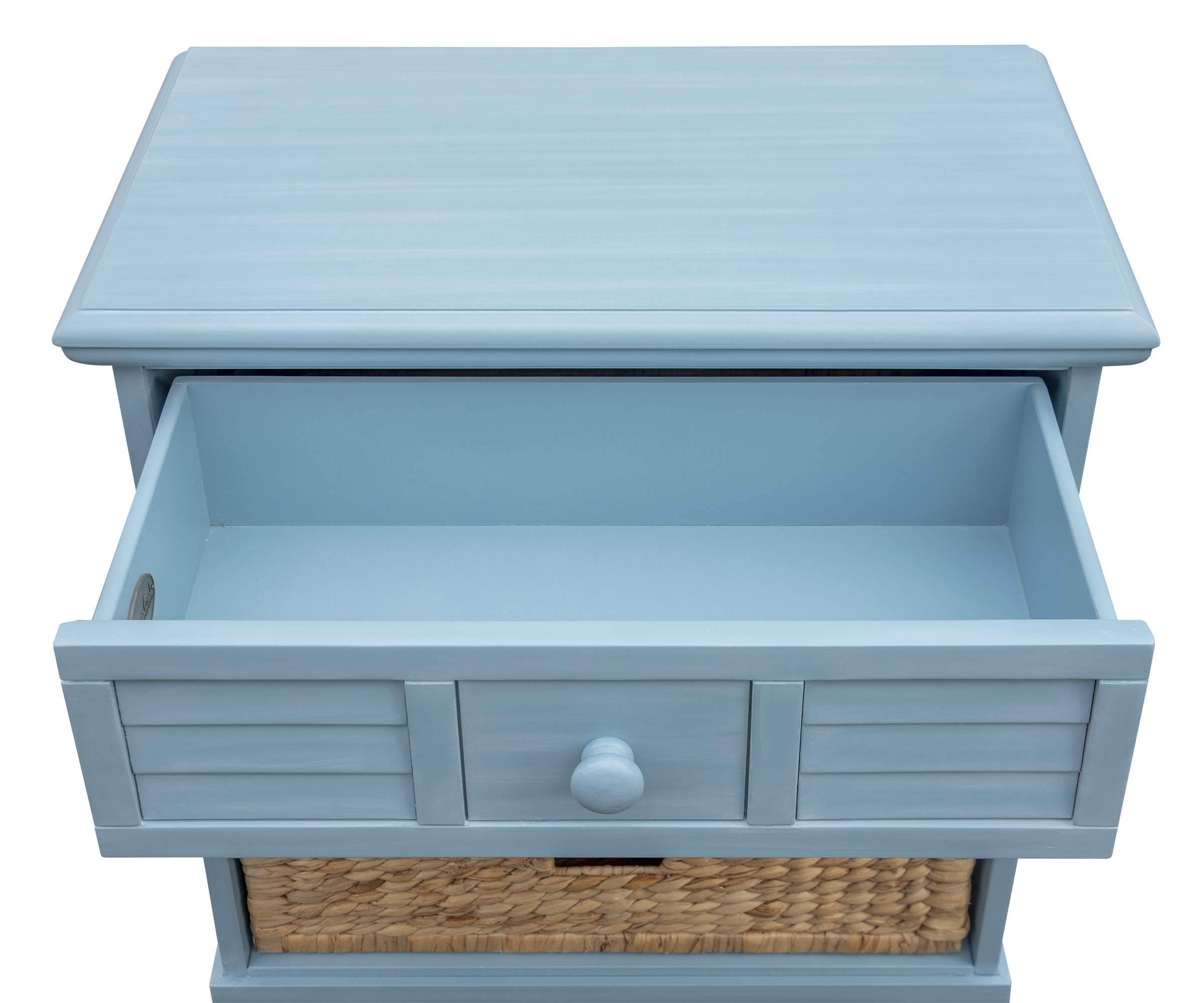 Stylish Sky Blue Cool Nightstand by Sunset Trading - Perfect for Bedroom, Guest Room & Dorm Decor