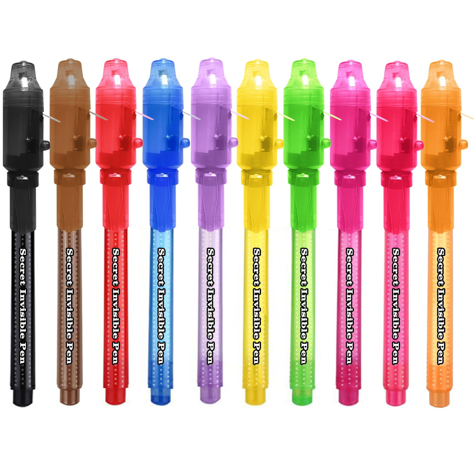SCStyle Invisible Ink Pen 10Pcs with UV Light - Magic Marker for Secret Messages & Writing - Perfect for Birthdays, Easter, Halloween, Christmas Gifts for Students - Fun for Spy Games, Secret Notes & Surprise Messages