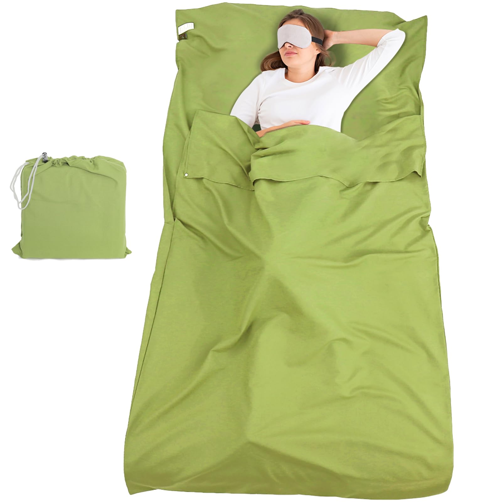 Lightweight Double Sleeping Bag Liner & Camping Sheet for Adults - Travel Sleep Sack for Outdoor Hiking, Backpacking, Hotels & Picnics | Perfect for Camping Trips, Travel Comfort & Adventure Getaways