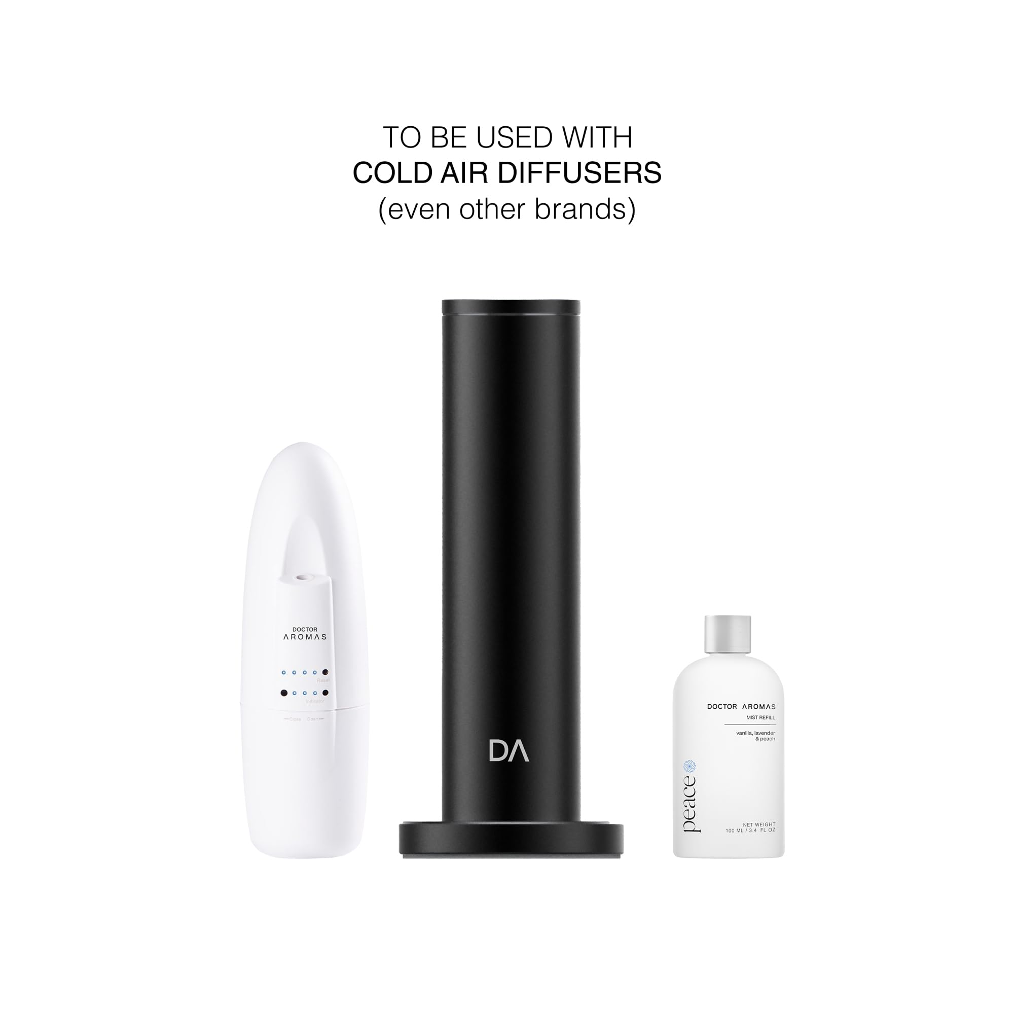 Premium Vanilla, Lavender & Peach Essential Oil Refill 500ML - Aromatherapy Mist for Cold Air Diffusers | Fresh Home Fragrance for Bedroom, Office, Bathroom & Relaxation | Doctor Aromas Peace Scent