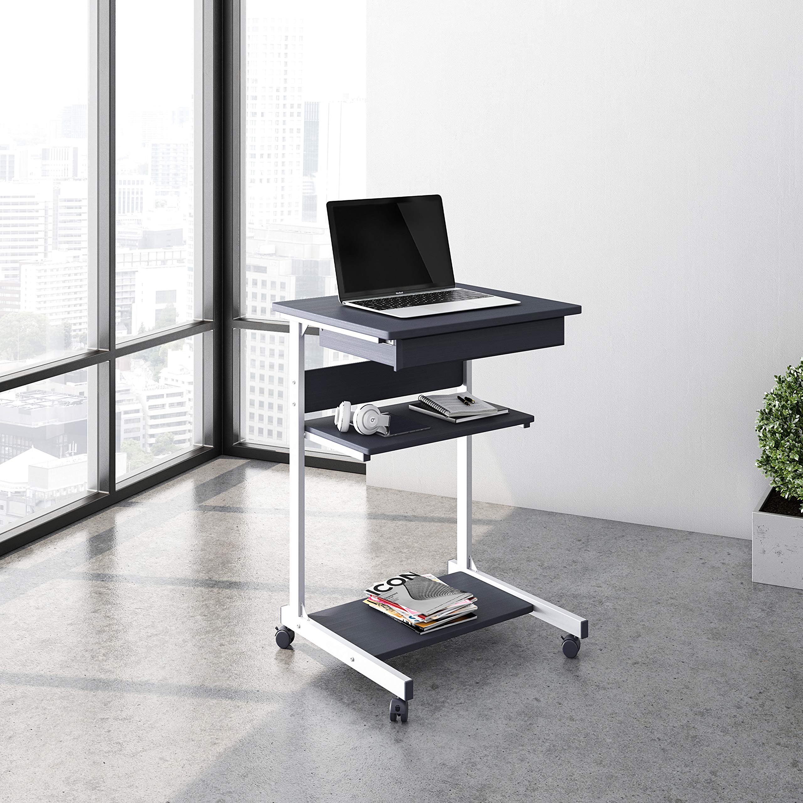 TECHNI MOBILI Modus Metal Computer Laptop Desk - Graphite, Durable & Adjustable Student Study Table for Home & Office