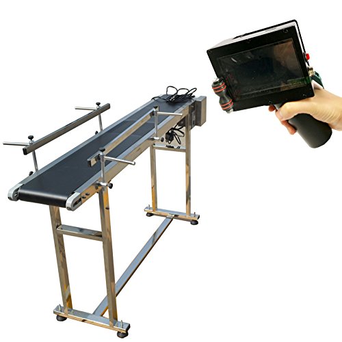 INTBUYING 110V PVC Belt Conveyor Machine - 59 Inch Length, 7.8 Inch Width - Packaging, Assembly Line, Warehouse Transport - No Guardrail Design for Easy Loading