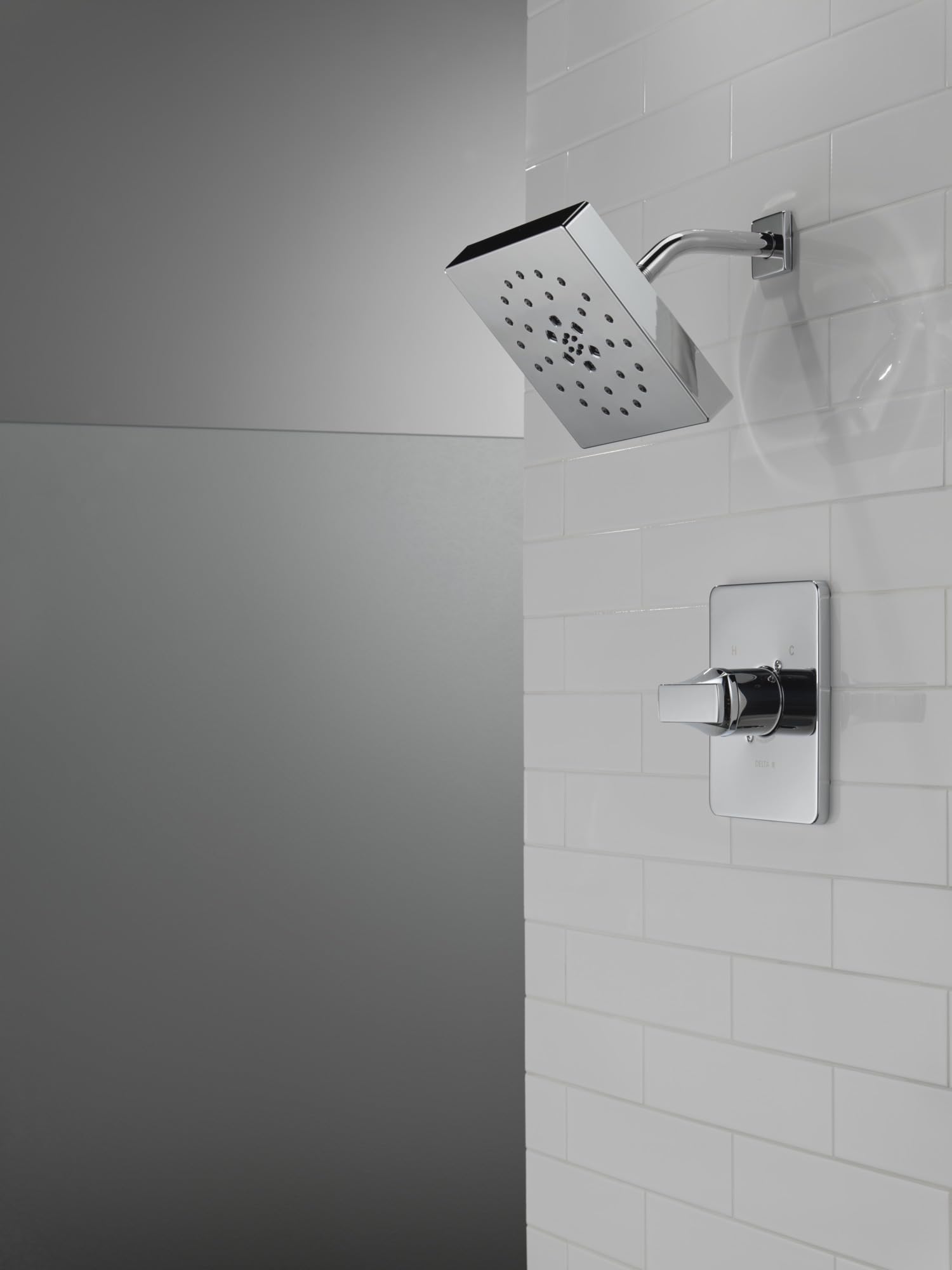 Delta Faucet Velum 14 Series Single-Function Chrome Shower Valve Trim Kit with Handle - T14237-LHD (Shower Head & Valve Sold Separately) - Perfect for Bathroom Renovation & Modern Shower Upgrades