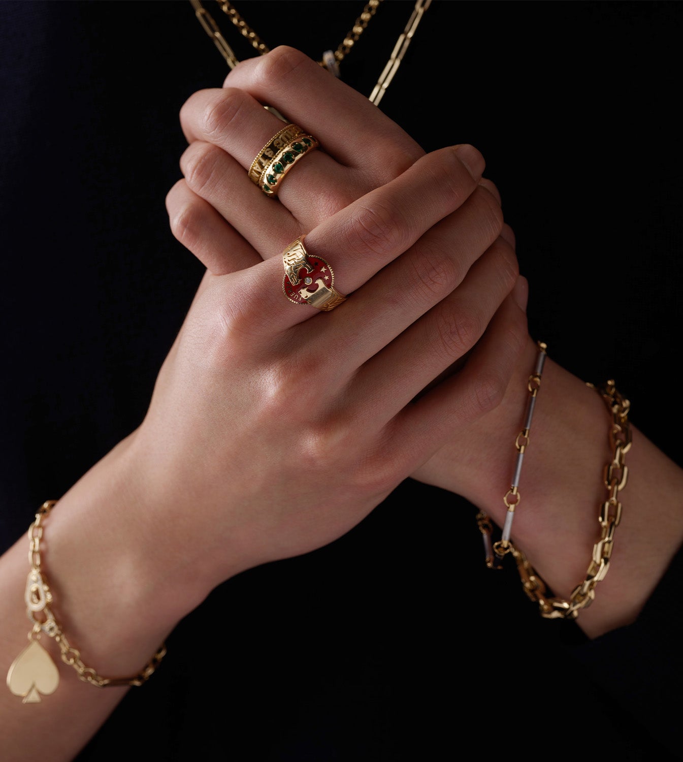 Trendy Mixed Gold Element Chain Bracelet for Women - Elegant Layering Jewelry for Daily Wear & Special Occasions