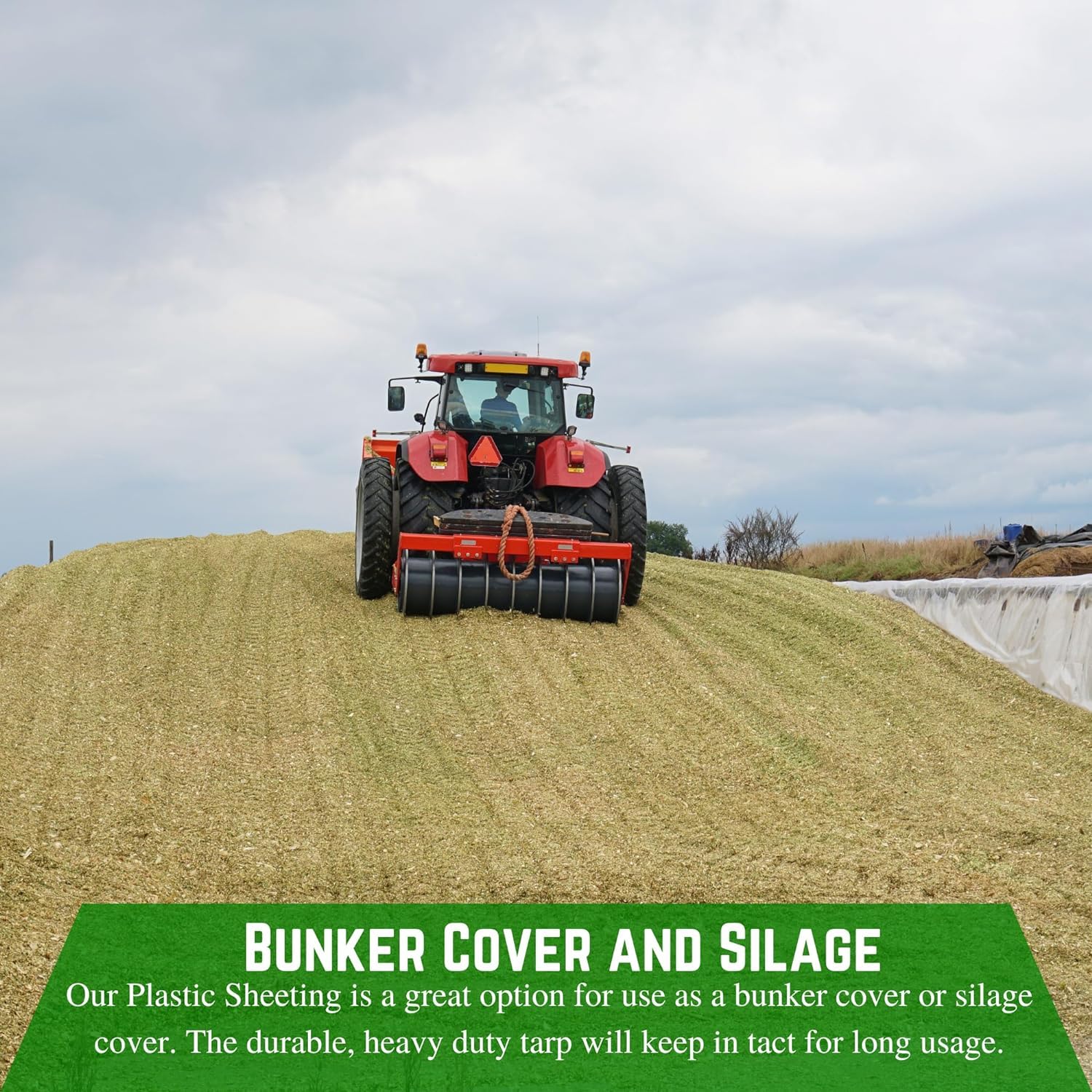 Heavy Duty 8 Mil Black/White Silage Tarp - Farm Plastic Supply Polyethylene Sheeting for Silage Cover, Bunker Cover, Agriculture & Ground Covering (40' x 10') - Ideal for Farming, Livestock Feed Storage & Crop Protection