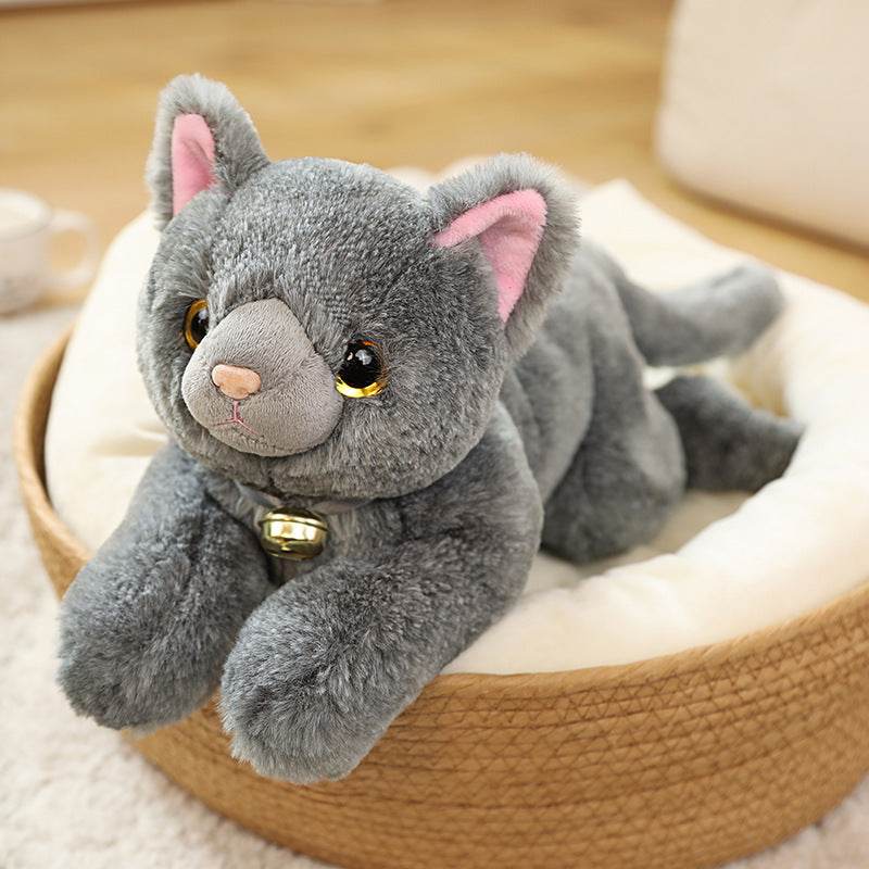 Realistic Stuffed Animal Cat Plush Toy - Soft & Cuddly Lifelike Feline Friend for Kids & Adults | Perfect Gift for Cat Lovers, Home Decor, Nursery Accent, and Comfort Companion
