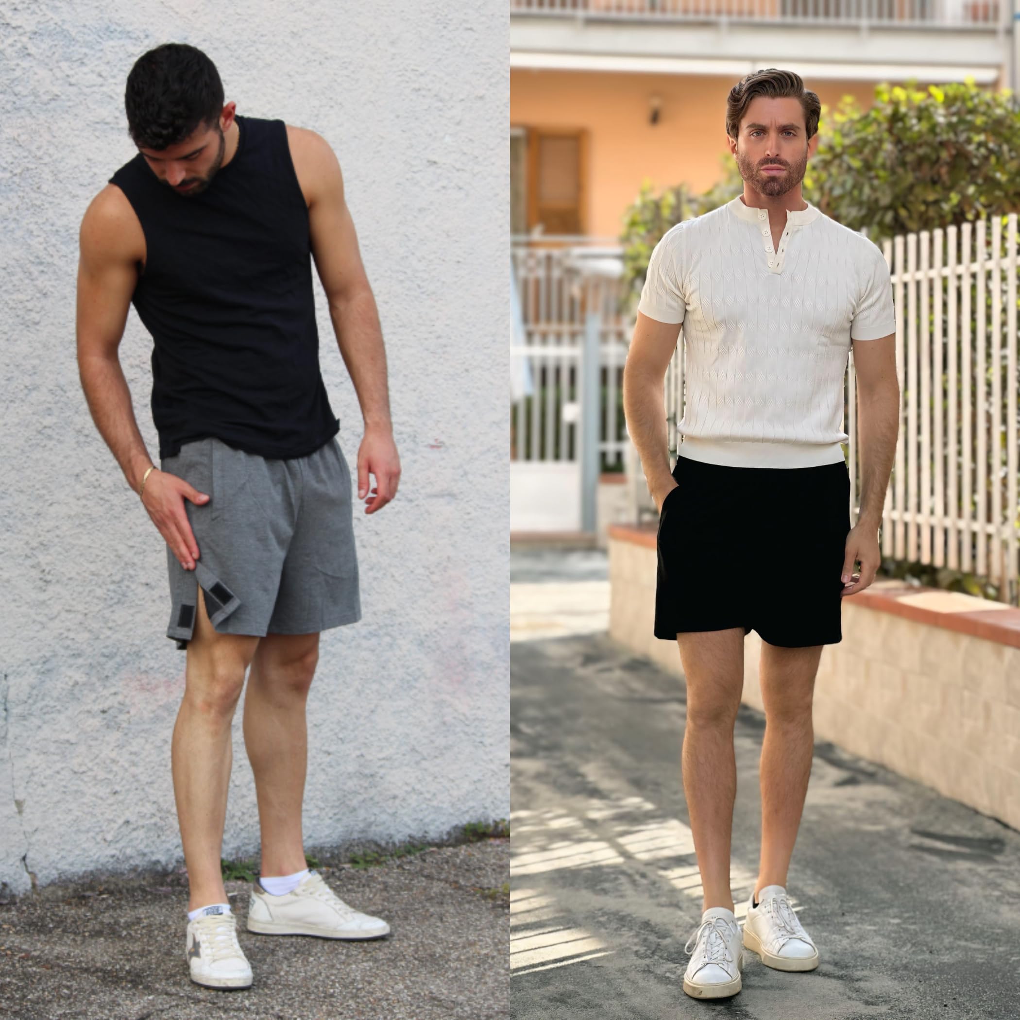 Deyeek Unisex Snap-On Athletic Shorts - Tear Away Cotton Shorts for Post Knee Surgery & Hip Replacement Recovery with Pockets - Ideal for Physical Therapy, Gym Workouts & Comfortable Daily Wear