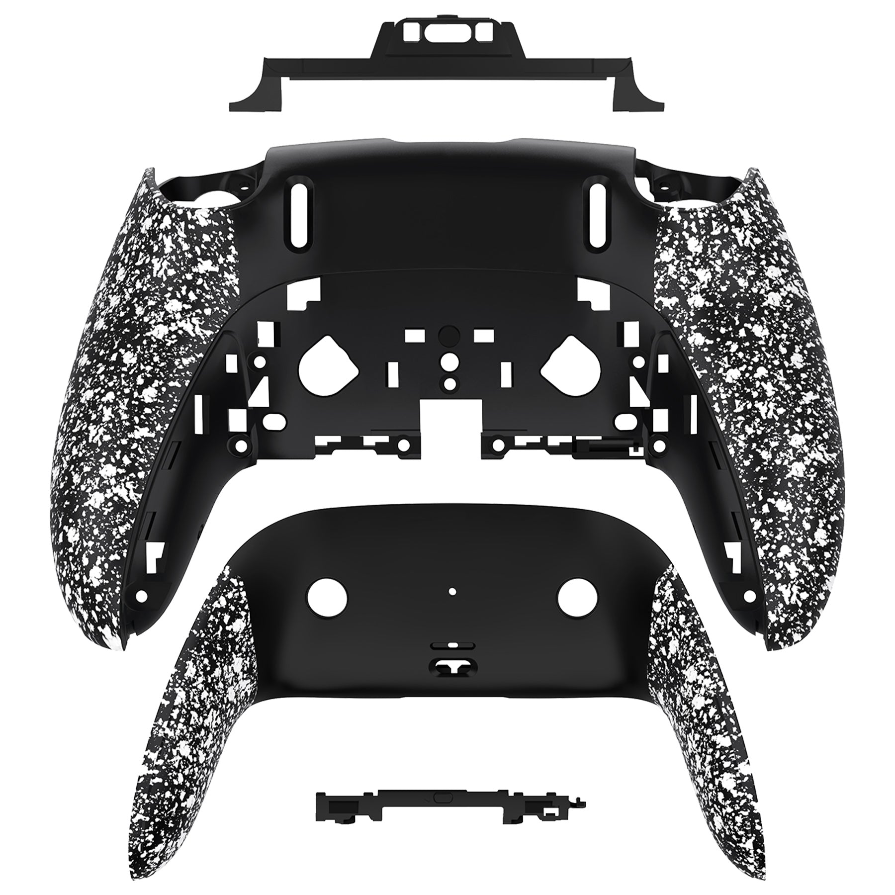 eXtremeRate Custom PS5 Edge Controller Back Housing Shell - Non-Slip 3D Textured White Cover with Improved Grip for Gaming | DIY Replacement Back Case & Clip Shell (Model DYLEGP002) | Perfect for Competitive Gaming & Long Play Sessions