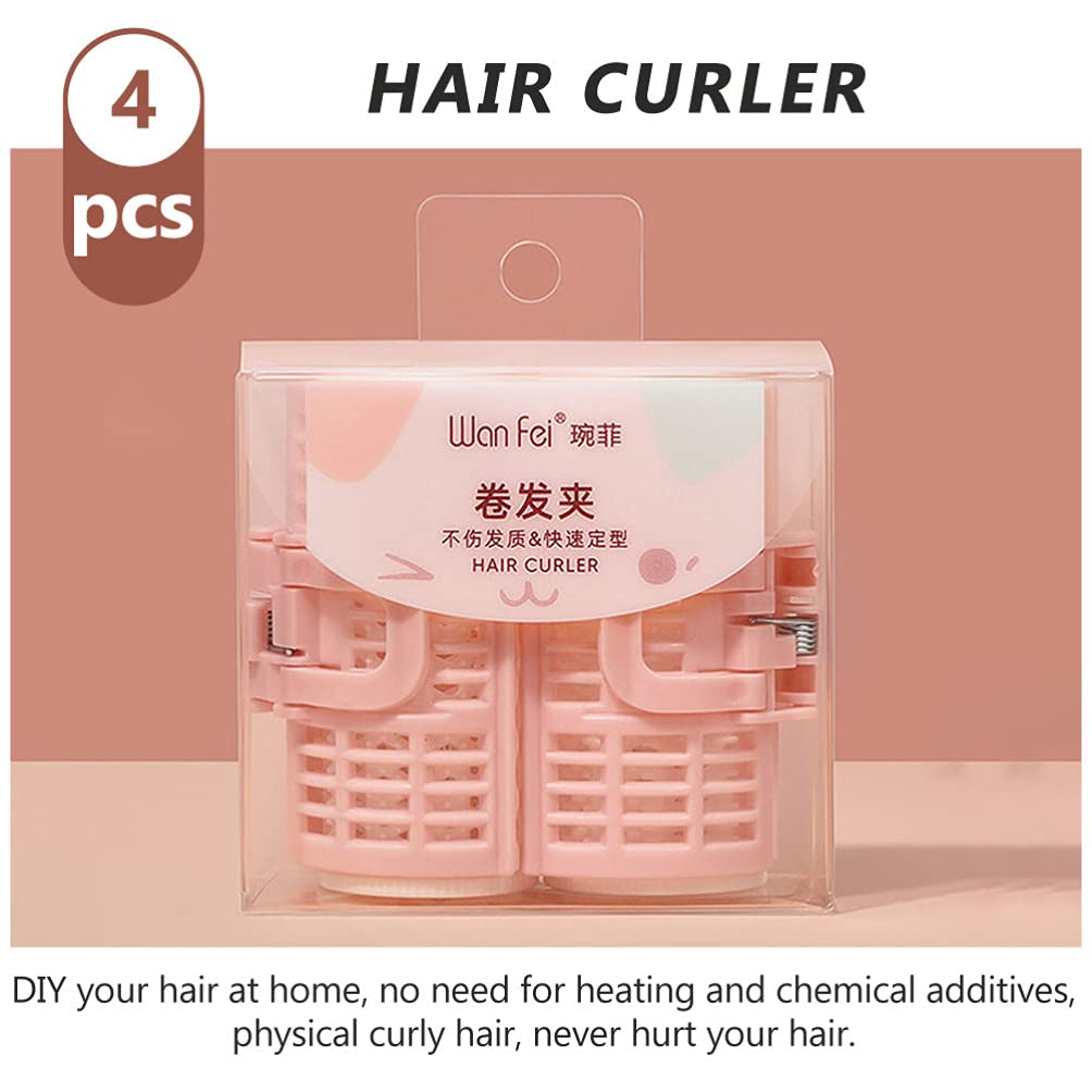EXCLUZO 4-Pack Self-Grip Hair Rollers for Salon & DIY Hairstyles - No Heat No Clips Hair Curlers for Women - Perfect for Home Use, Parties & Special Occasions