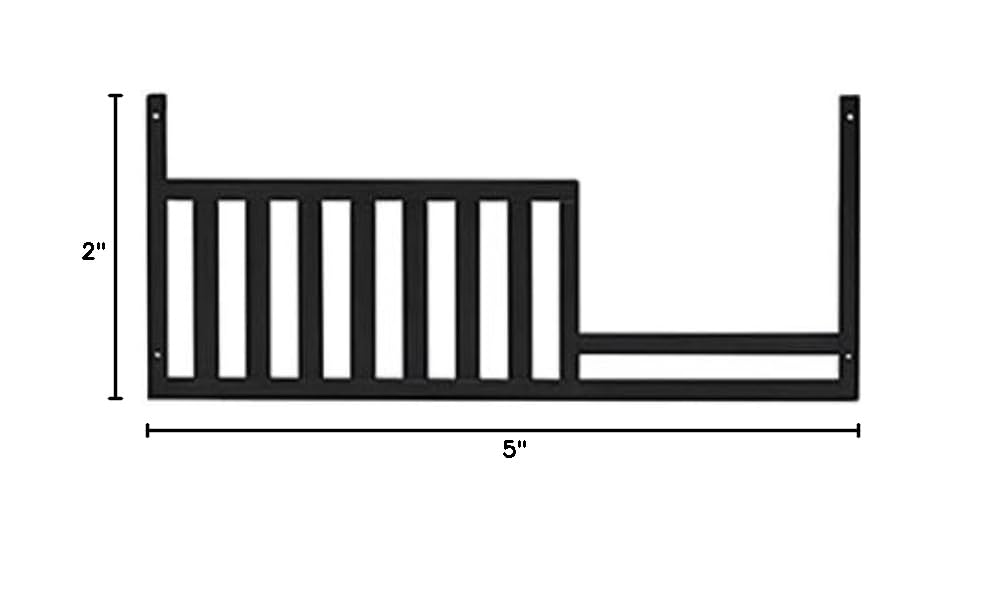Toddler Bed Safety Guard Rail - Compatible with Oxford, Soho, Ozlo & Avalon Baby Cribs - Black Iron Rail for Childproofing - Perfect for Nursery, Daycare & Home Safety
