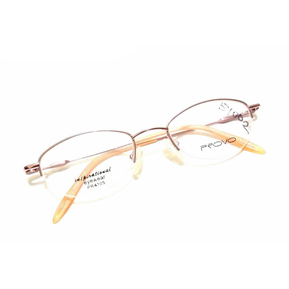 Blue Light Blocking Computer Glasses for Women - Pink Supra Half Rimless Frame PR4105 | Reduce Eye Strain for Office Work, Gaming & Screen Time
