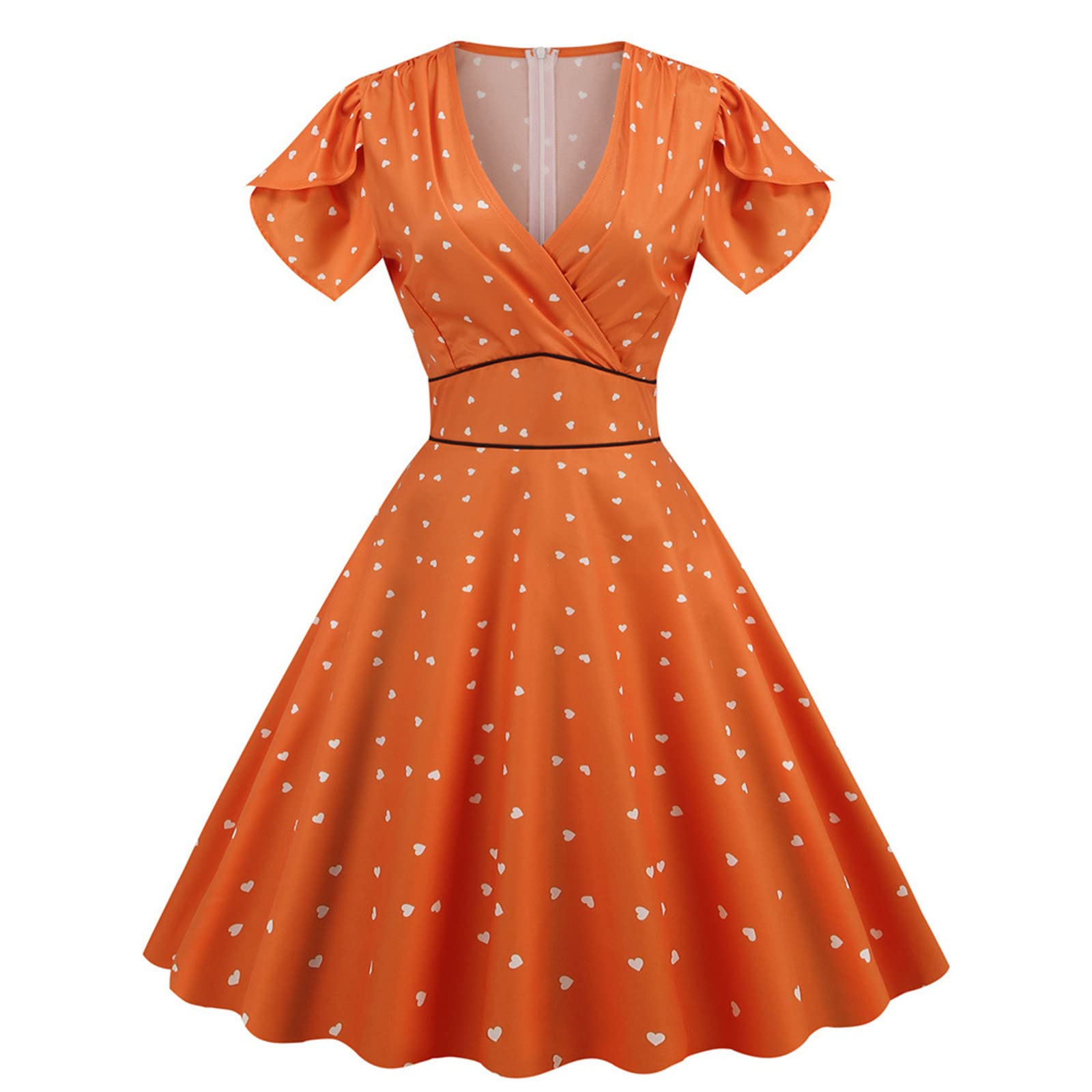 Women's Casual Short Sleeve V-Neck Floral Print Swing Dress - Perfect for Summer Outings, Beach Vacations & Daily Wear