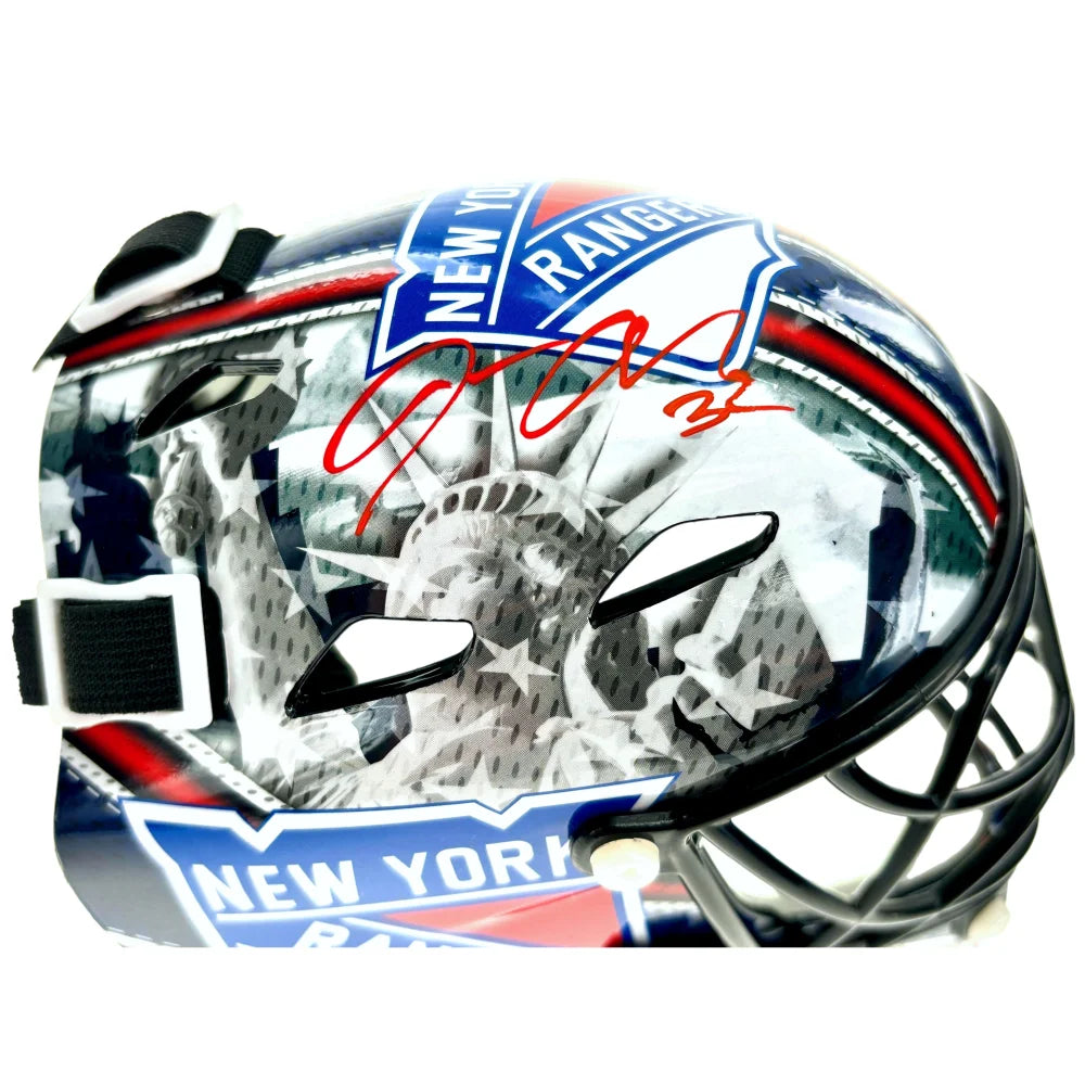 Jonathan Quick Autographed New York Rangers Mini Goalie Mask - Signed Hockey Helmet with COA & IGM Certificate - Perfect for NHL Memorabilia Collectors & Hockey Fans Display
