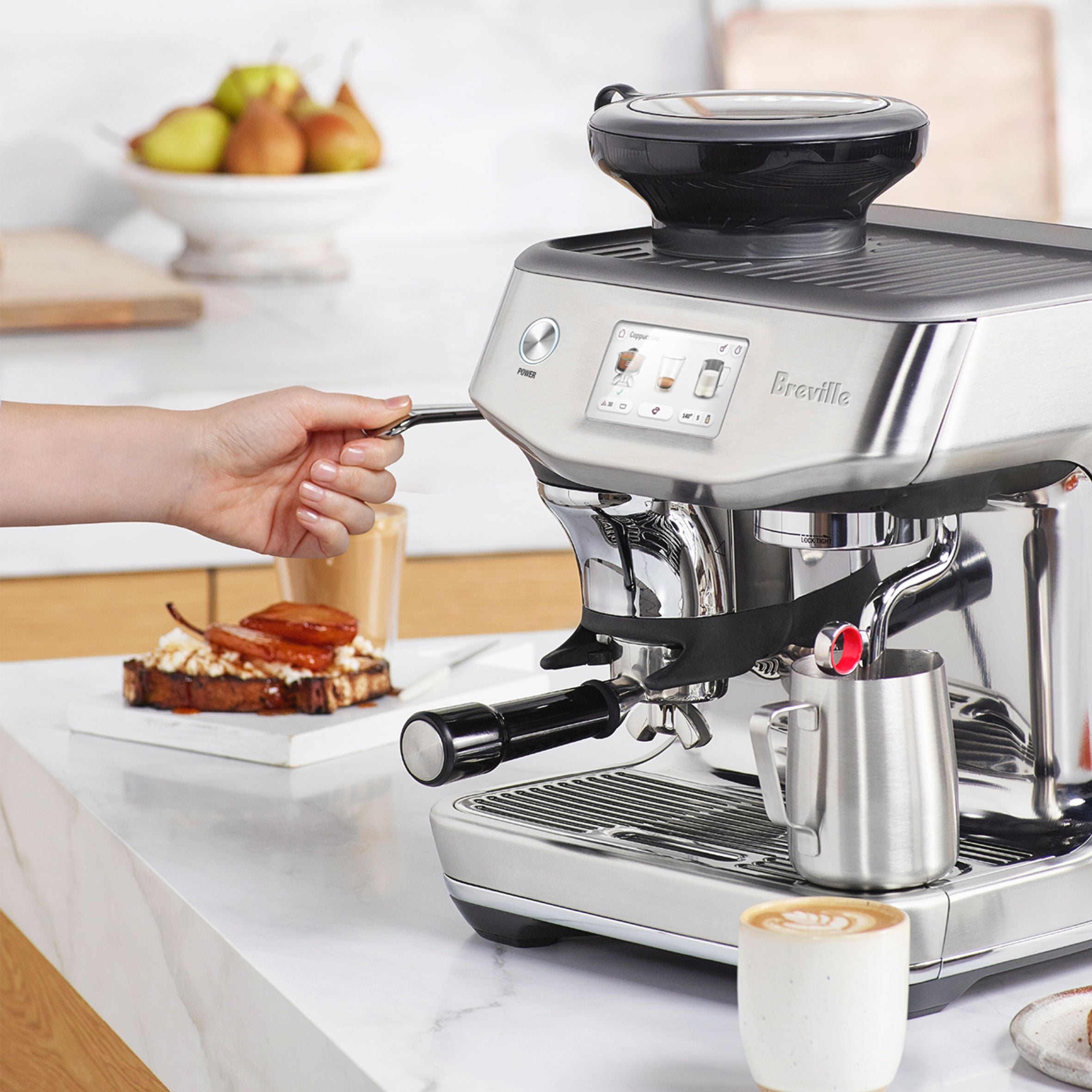 Breville Barista Touch Impress BES881BSS Espresso Machine - Automatic Milk Frother, Touch Screen Control for Perfect Coffee at Home, Office or Cafe