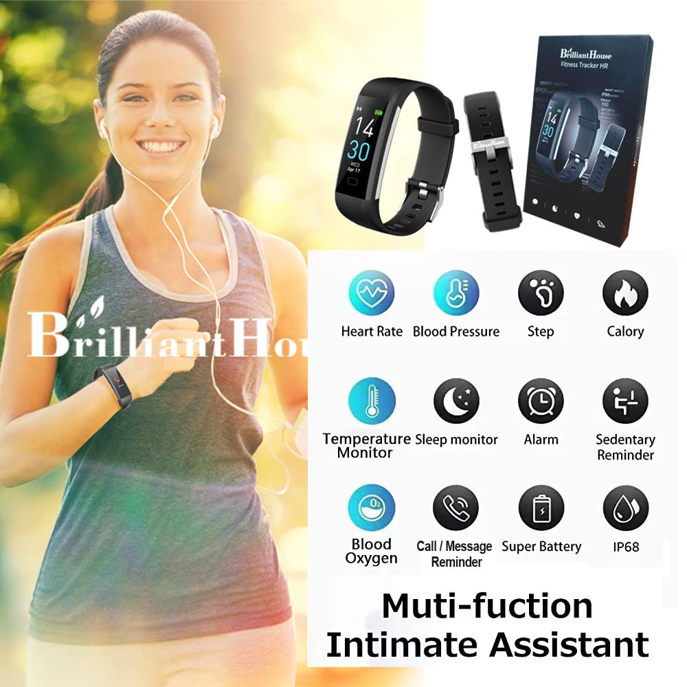 Best Fitness Tracker with Heart Rate Monitor, Sleep Tracking & Step Counter - IP68 Waterproof Smart Watch for Men & Women | Perfect for Running, Gym Workouts & Daily Activity Tracking