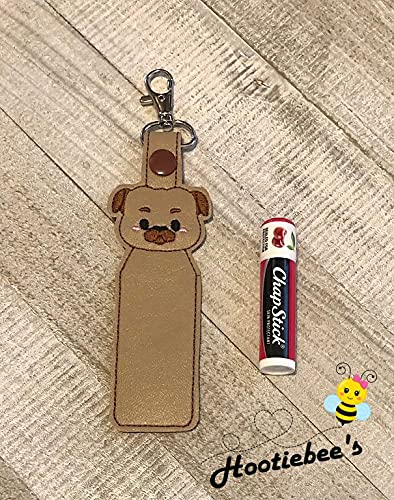 Pug Dog Hand Sanitizer Holder & Lip Balm Holder - Cute Pet Accessory for Purse, Keychain, Backpack - Perfect for Travel, Office, School