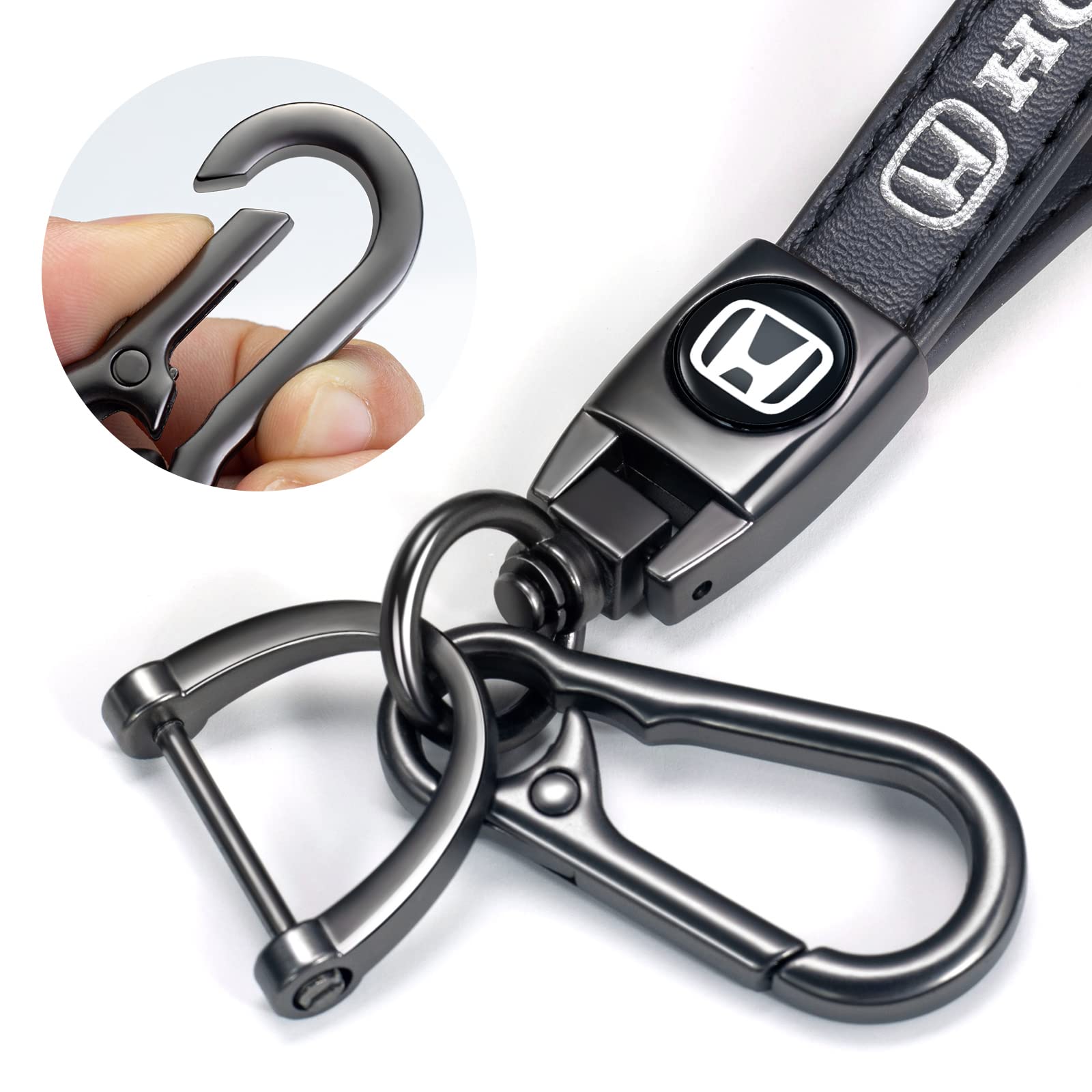 Honda Accord Civic CR-V Pilot EX EX-L Key Fob Keychain Replacement - Durable Car Key Ring for Men & Women - Perfect Travel Accessory & Family Gift (Black) | Ideal for Daily Commute, Road Trips & Gifting