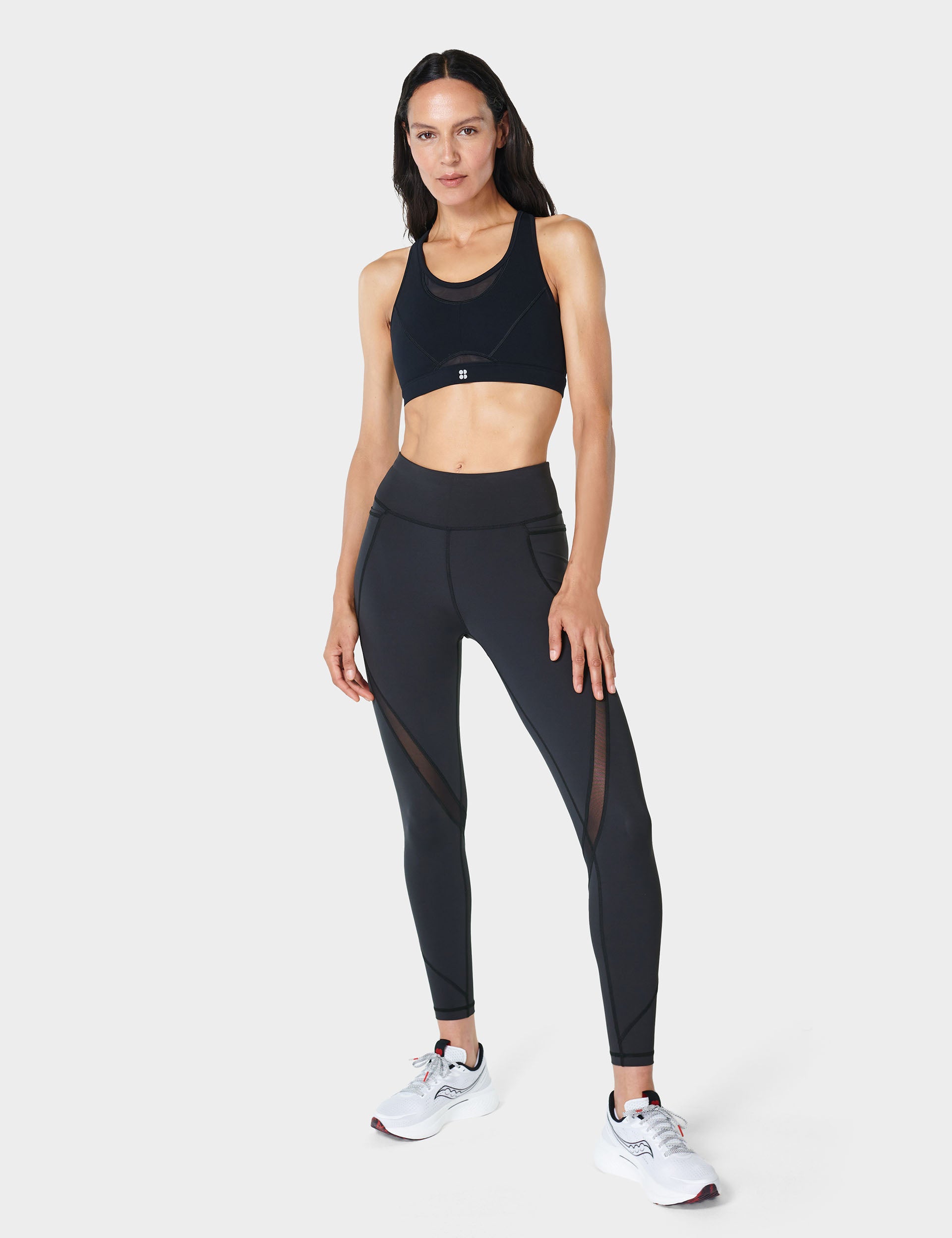 Power Icon Running Bra for Women - High Support Sports Bra - Moisture Wicking & Breathable - Perfect for Running, Gym & High-Intensity Workouts - Black