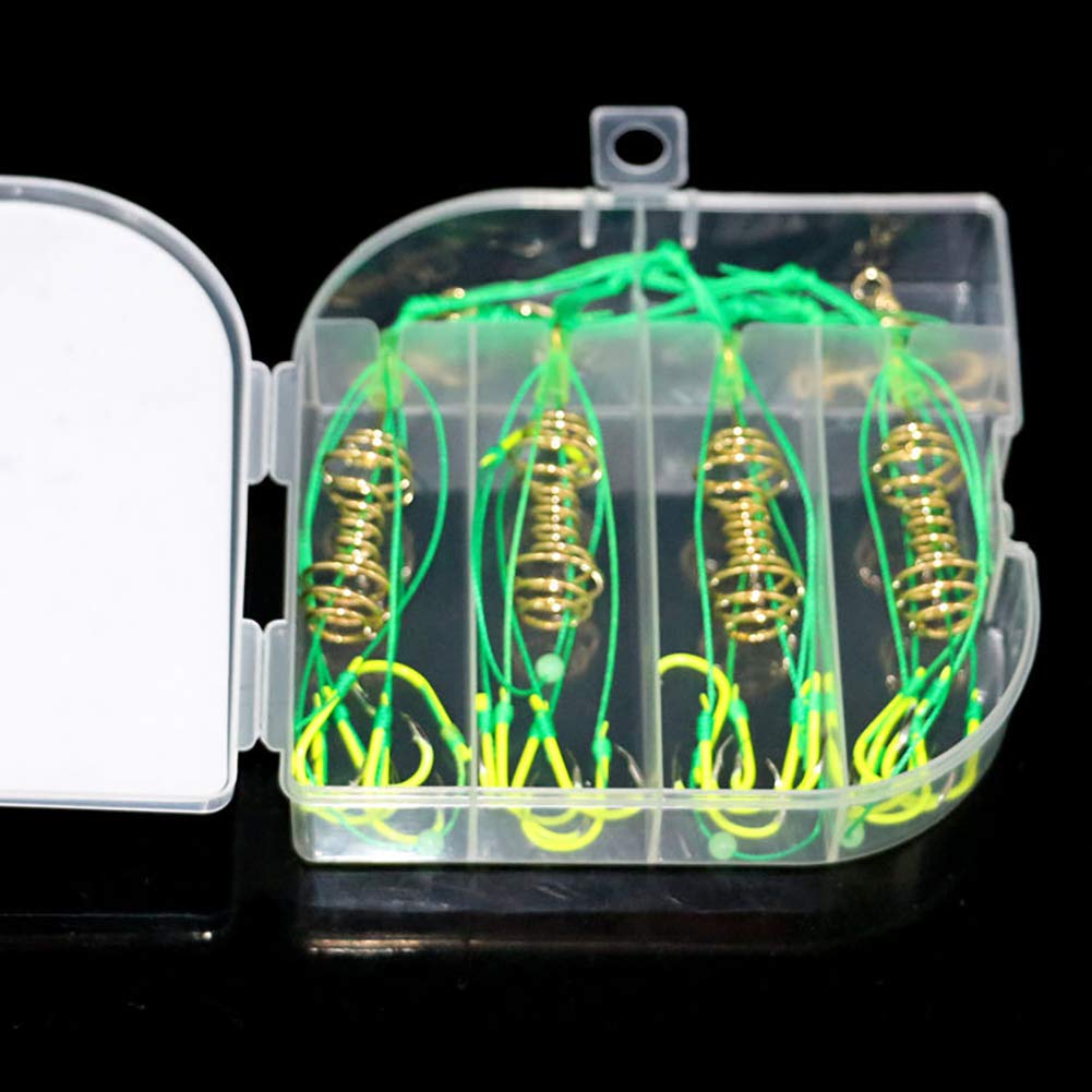 **Dyxssm Carp Fishing Feeders Bait Fishing Hooks with Spring – Pack of 4 – Durable & Strong for Freshwater & Lake Fishing**    **Perfect for Carp Angling, Baiting, and Bottom Fishing – Ideal for Beginners & Professionals**