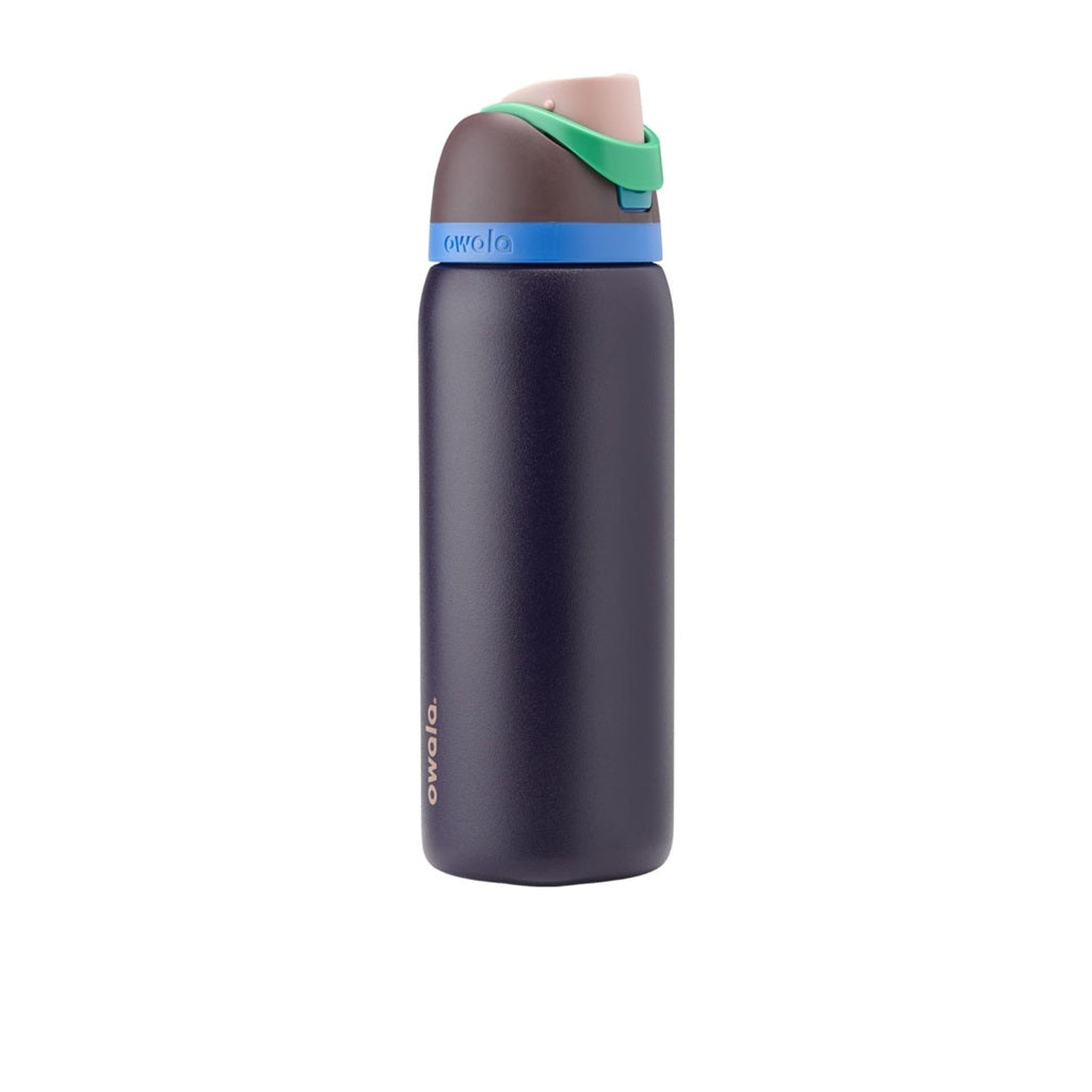 Owala FreeSip 24oz Stainless Steel Water Bottle with Straw - Insulated, Leakproof, BPA-Free - Night Safari (Brown/Blue) - Perfect for Gym, Hiking, Travel & Everyday Hydration
