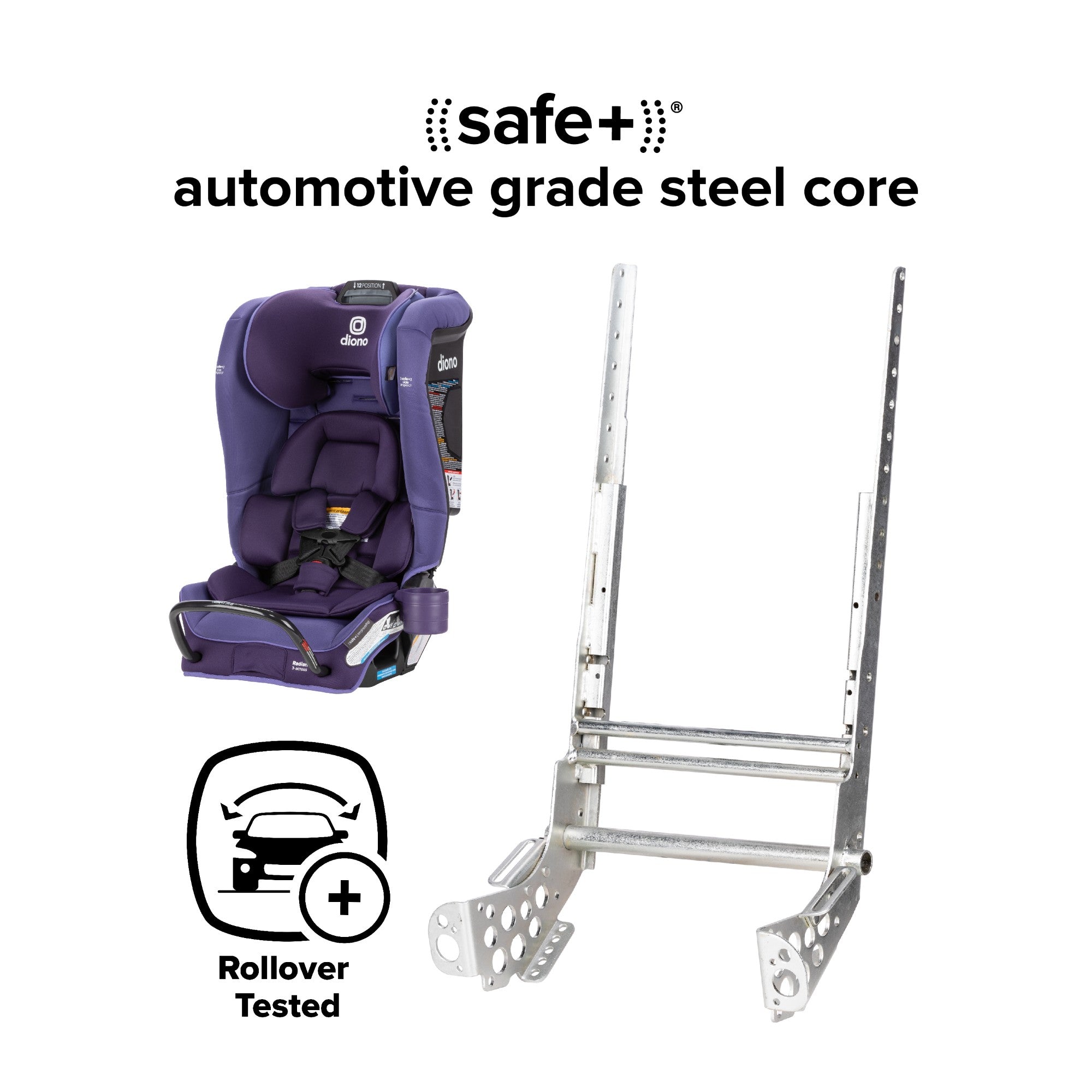 Diono Radian 3RXT SafePlus Convertible Car Seat - 3-in-1 Rear Facing, Forward Facing & Booster Seat for Kids | Ultra-Safe Steel Frame & Side Impact Protection | Perfect for Travel, Daily Commute & Family Road Trips