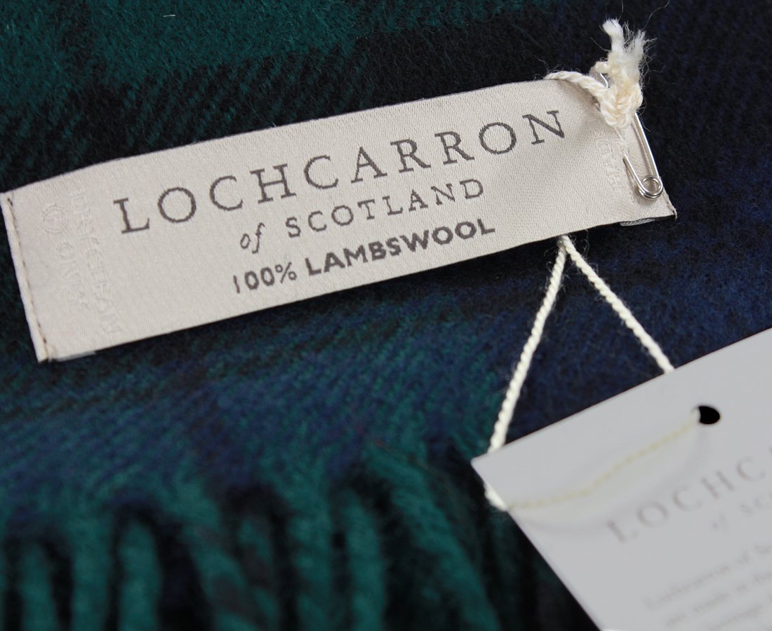 Lochcarron of Scotland Black Watch Tartan Lambswool Blanket - Soft & Warm Wool Throw for Sofa, Bed, or Travel - Perfect for Cozy Nights & Home Decor