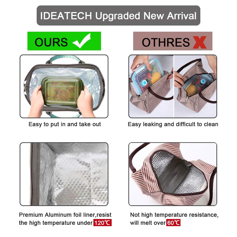 IDEATECH Insulated Lunch Bag for Women - Leakproof Large Lunch Box with Adjustable Strap, Reusable Cooler Tote for Work, School & Picnics - Perfect Gift for Women & Moms (Green)