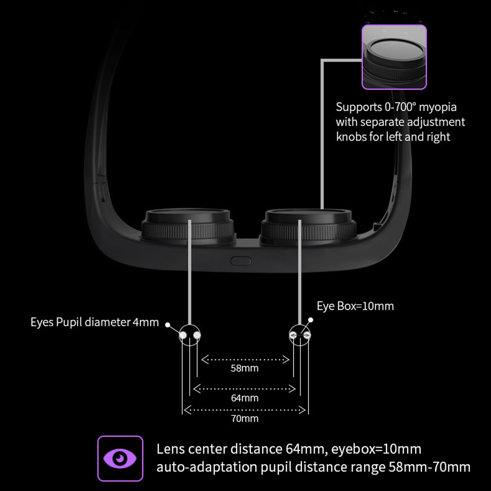AI08 Pro 4K VR Glasses - Wireless 3D Virtual Reality Headset with Blue Light Protection, Adjustable & Rechargeable for Smartphones - Perfect for Gaming, Movies & Immersive Experiences