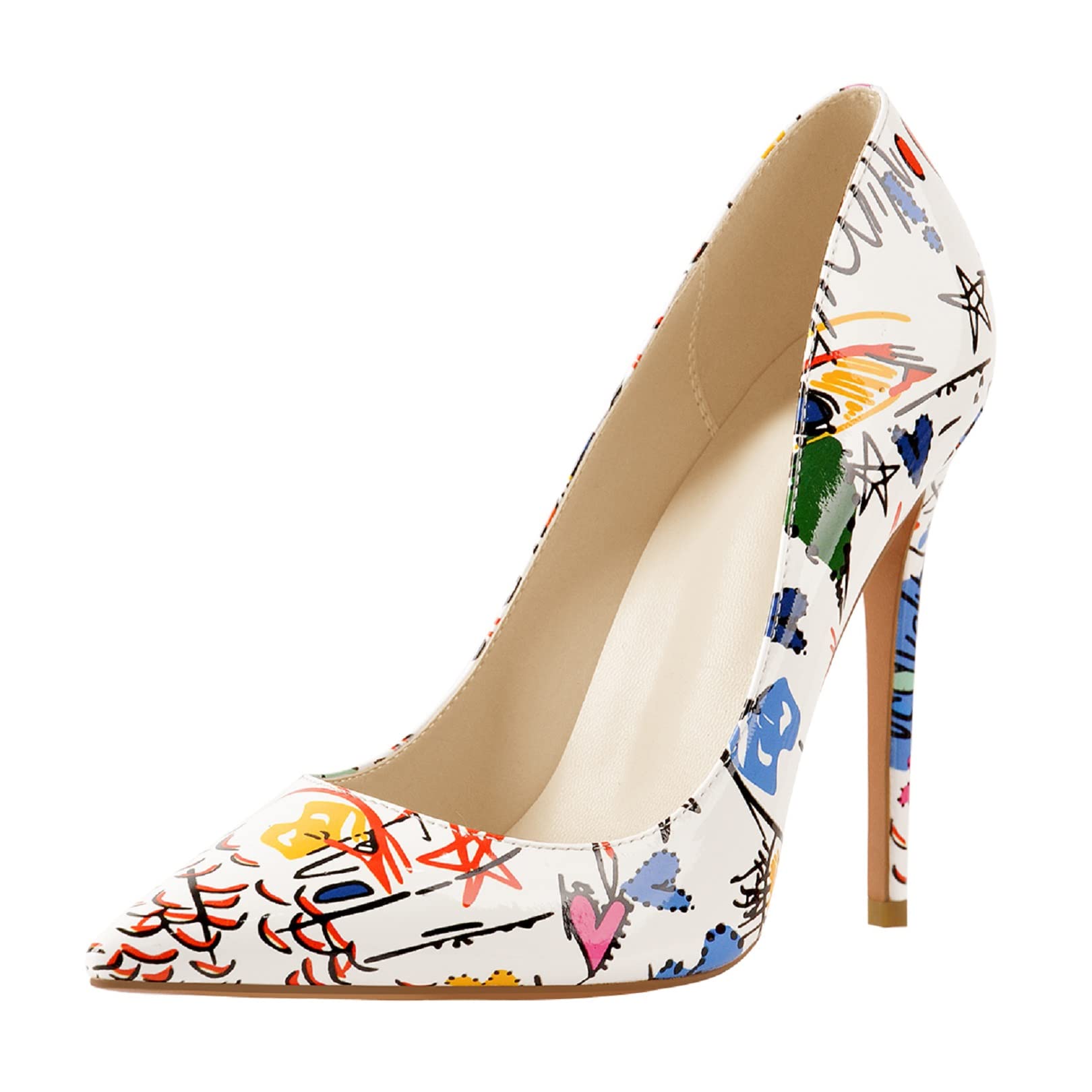Richealnana Women's Classic Pointed Toe High Heel Pumps - 4.7 Inch Sexy Stiletto Heels for Office, Party & Evening Wear
