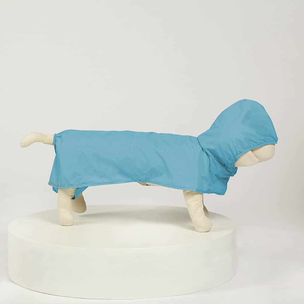 Waterproof Dog Raincoat with Hood for Medium Dogs - Lightweight Ripstop Fabric, 3M Reflective Strips & Harness Hole - Dachshund/Weiner Dog Rain Poncho (Medium, Peacock Blue) - Perfect for Outdoor Walks, Hiking & Rainy Day Adventures