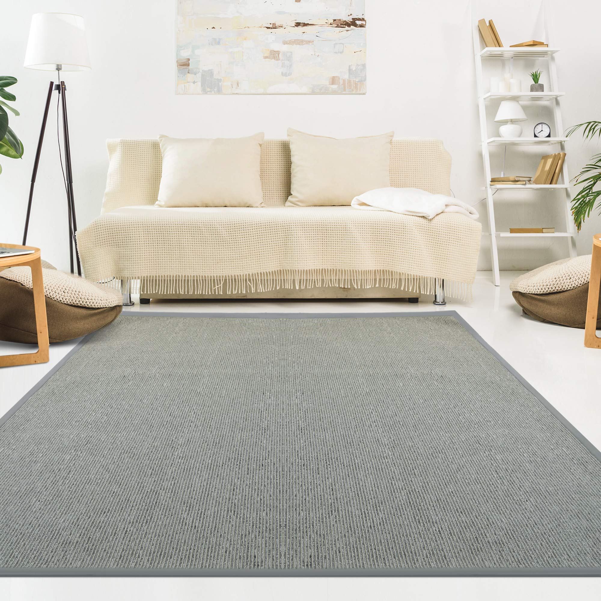 Premium Synthetic Sisal Runner Rug - Softer Than Natural Sisal, Stain Resistant & Easy to Clean - Silver Grey 28.5